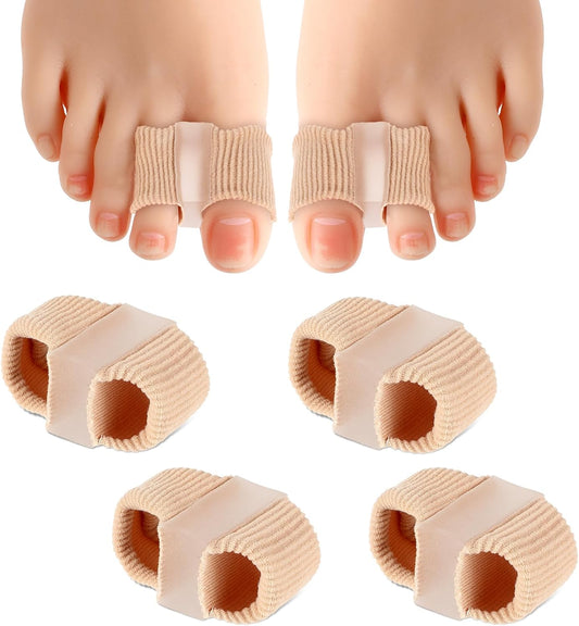 4 Pack Gel Toe Separators, Toe Spacer Toe Separators for Overlapping Toes Hammer Toe Corrector for Women Men Bunion Corrector with 2 Loops for Feet, Hammer Toe Straightener(2PC)