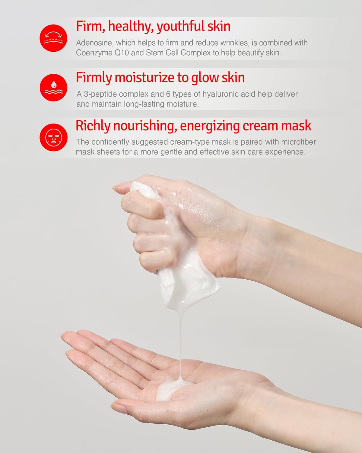 Dual Mask Korean Face Mask for Anti Aging, Firming, Hydrating, Nourishing with Highly Concentrated Peptide, Vitamin C Essence - Hypoallergenic Microfiber Sheet, 1.02 fl.oz. 5 Sheets