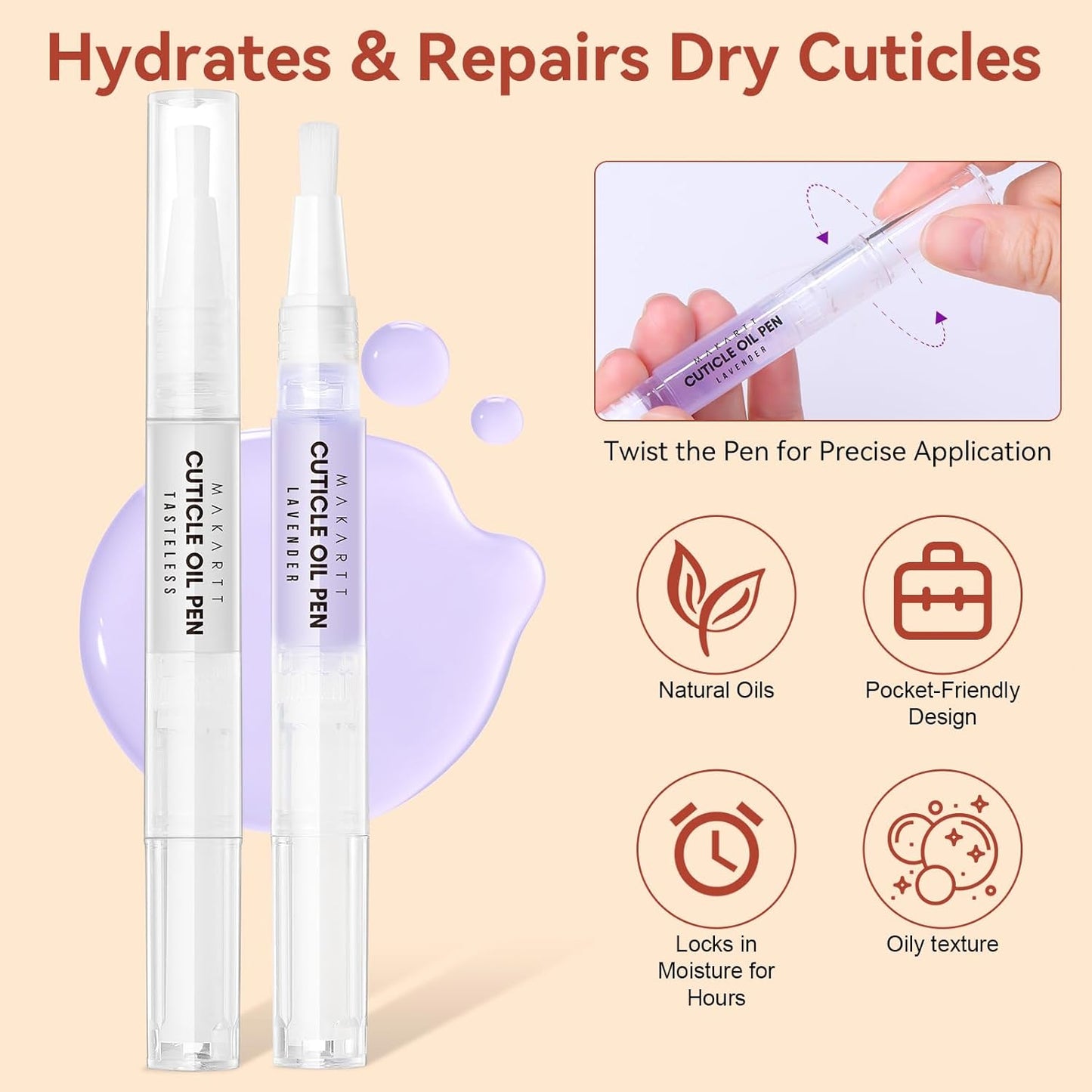 Makartt Nail Care Kit with Cuticle Oil, Trimmer, Nail File & 120ml Cuticle Remover Liquid, Nail Manicure Kit for Cuticles Softener & Moisturize