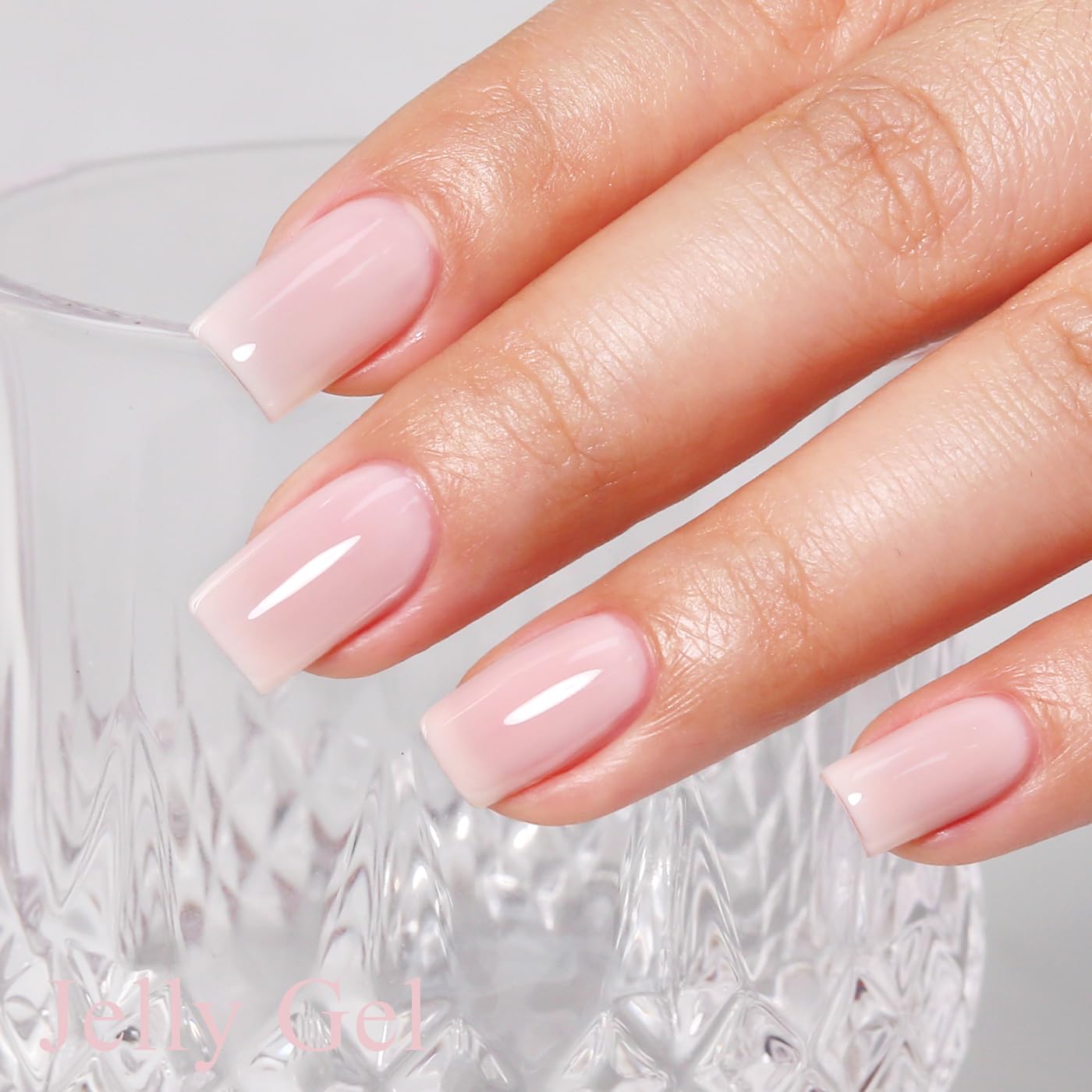 Imtiti Jelly Gel Nail Polish - Nude Sheer Spring Summer Translucent Gel Polish Nail Art Manicure Salon DIY Design Kit 10ML