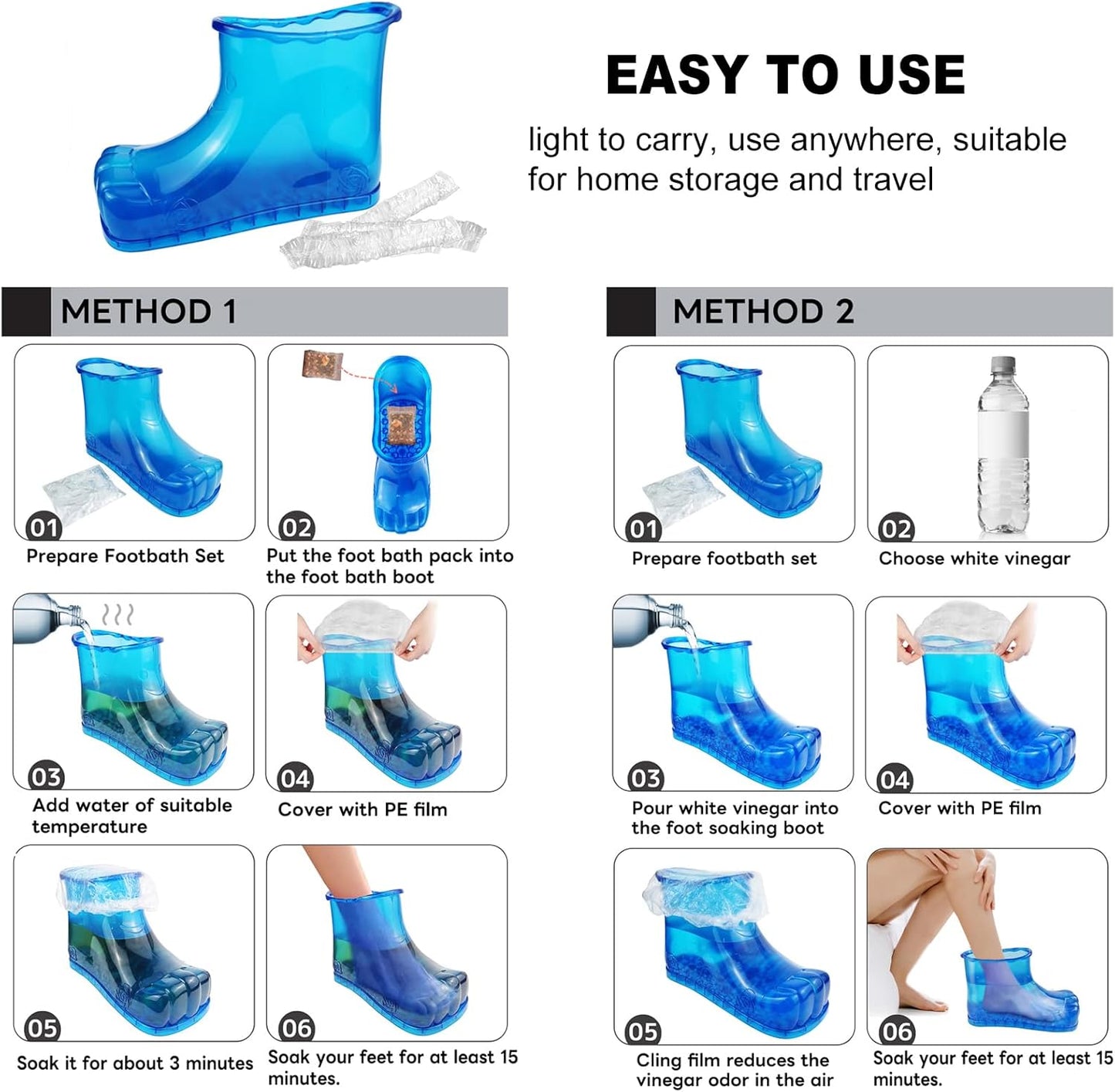 Foot Bath Soak Tub Shoe of Water Saving, Portable Spa Soak for Foot Care, Milk Bath, Includes: A Soaking Bowl Shoe,Nail Clipper and Pedicure Feet File(Blue,1 pcs,NOT A Pair)