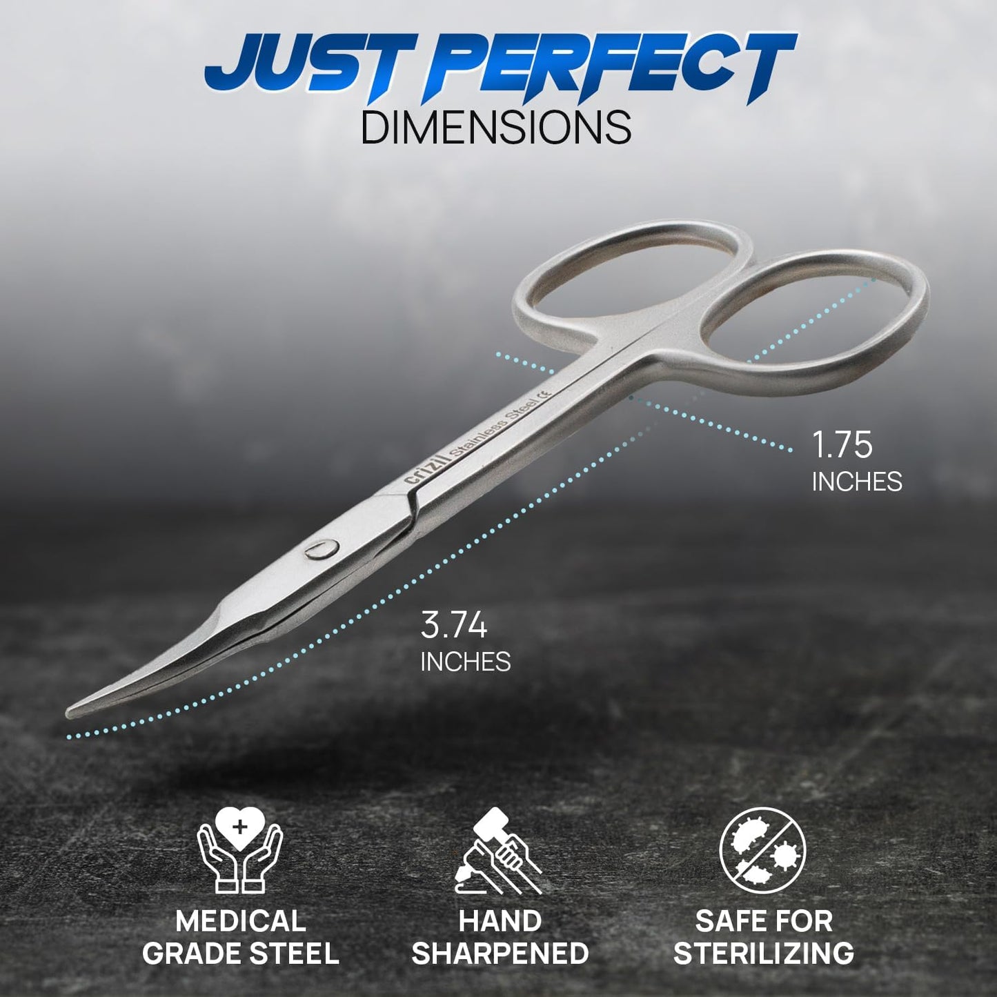 Nail Scissors for Women & Men – Stainless Steel, Curved Blade, Sharp Scissors for Toenails, Manicure, Pedicure, Cuticle For Home & Professional Use (Cuticle Scissors)