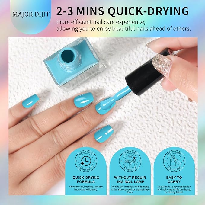 DouborQ 12 Color Nail Polish Set Neno Air Dry 12 Bright Colors 0.35oz Regular Nail Polish Kit Spring Summer Gift Set for Women