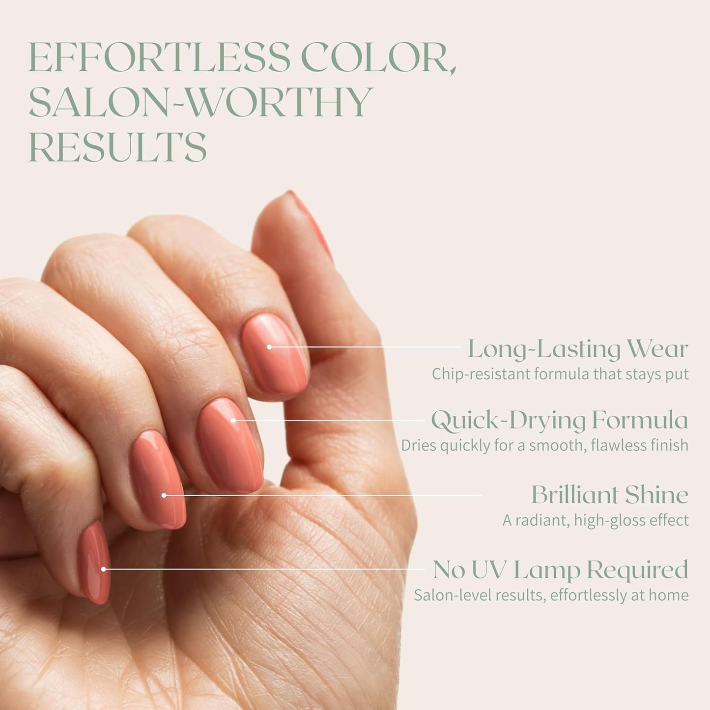 Breathable Premium Long Lasting Nail Polish (Burnt Coral) - Vegan & Toxin-Free