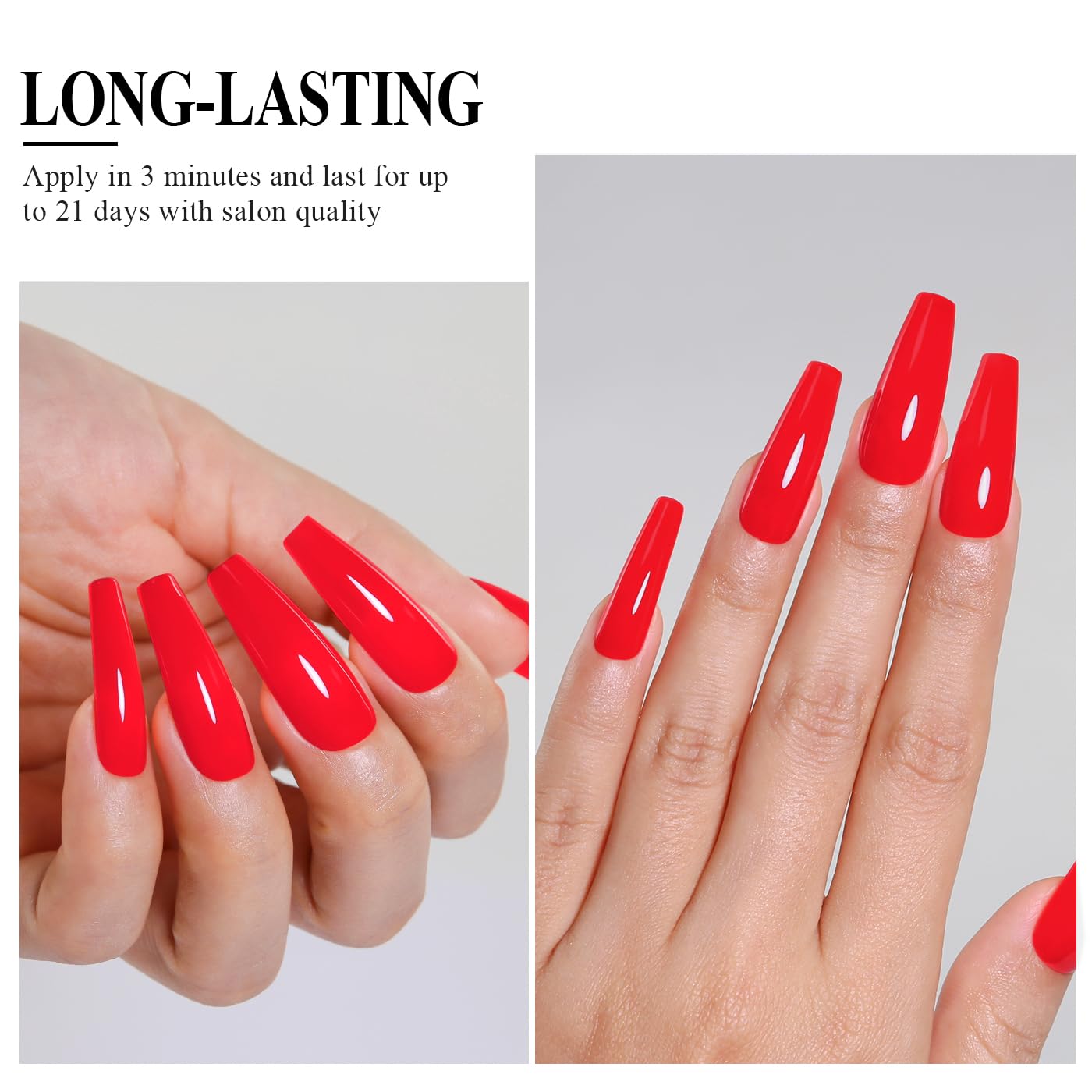 Imtiti Neon Gel Nail Polish, Neon Red Gel Polish High Gloss Soak Off UV LED Nail Gel Polish Spring Summer Art Manicure Salon DIY Design 10ML