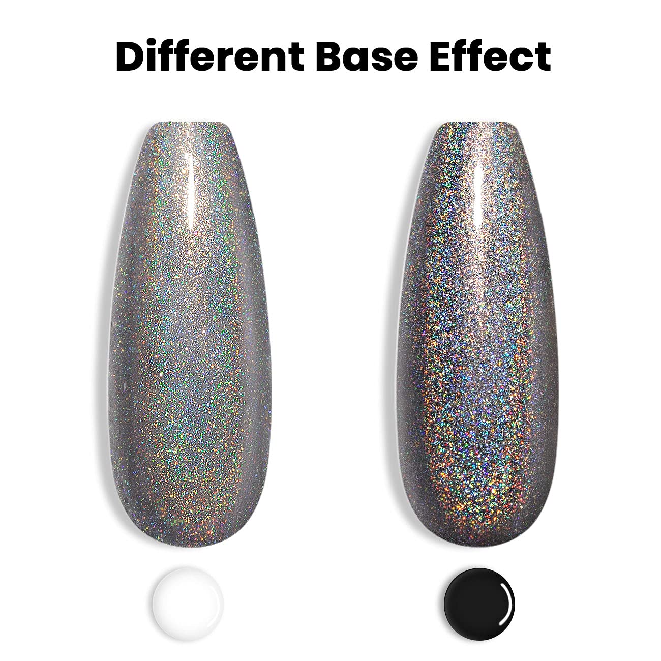 RARJSM Holographic Gel Nail Polish Grey Gorgeous Glossy Soak off Nail Gel with Glitter Mermaid Unicorn Effect Curing Required for Nail Art Design Manicure Salon DIY at Home