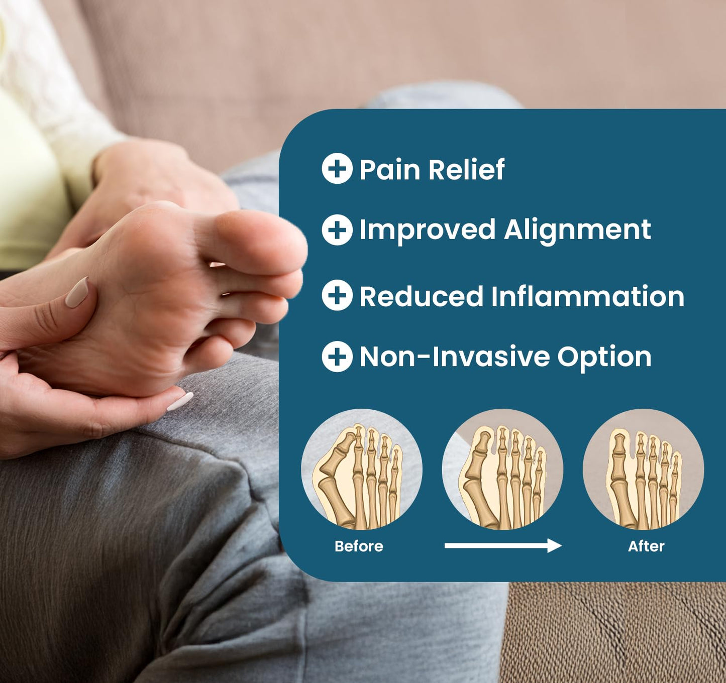 Dr. J's One Step Shop Silicone Toe Spacers for Bunion - Medical-Grade, Breathable, Soft Gel Foot Pads for Foot Pain Relief, Alignment, Moisturizing, and Reusable - 2 Pack- LARGE SIZE