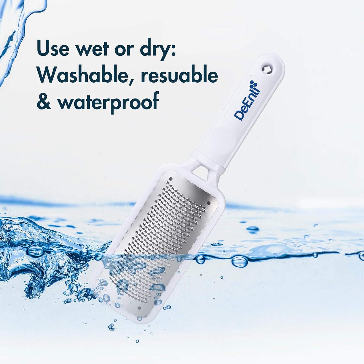 DeEnti Metal Foot Rasp, Professional Grade Stainless Steel, Salon Quality Callus Remover, Lightweight Foot Scrubber, Home Manicure and Pedicure Tools