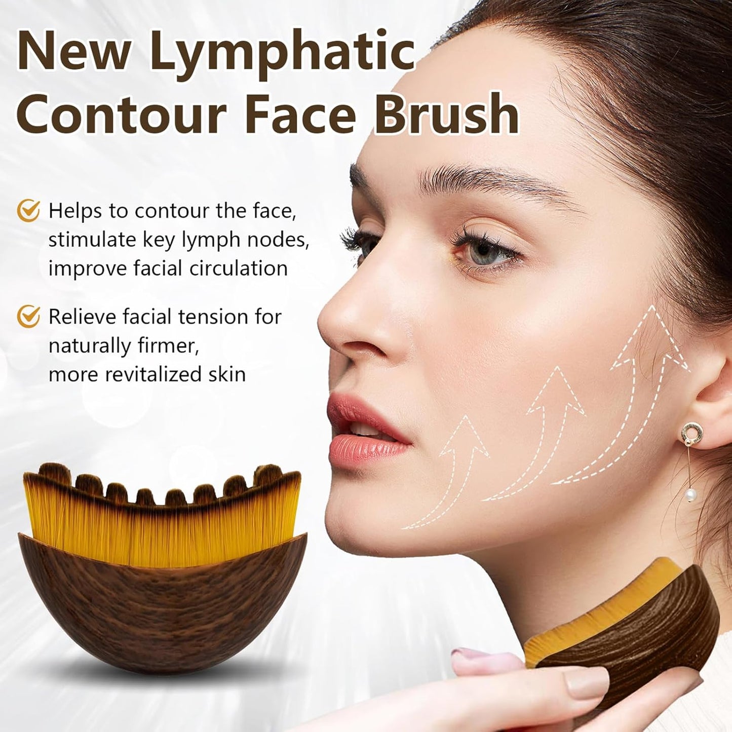 Lymphatic Contour Face Brush,Lymphatic Drainage Massager for Face and Body,Ergonomically Designed to Fit The Skin Precisely,Improves Skin