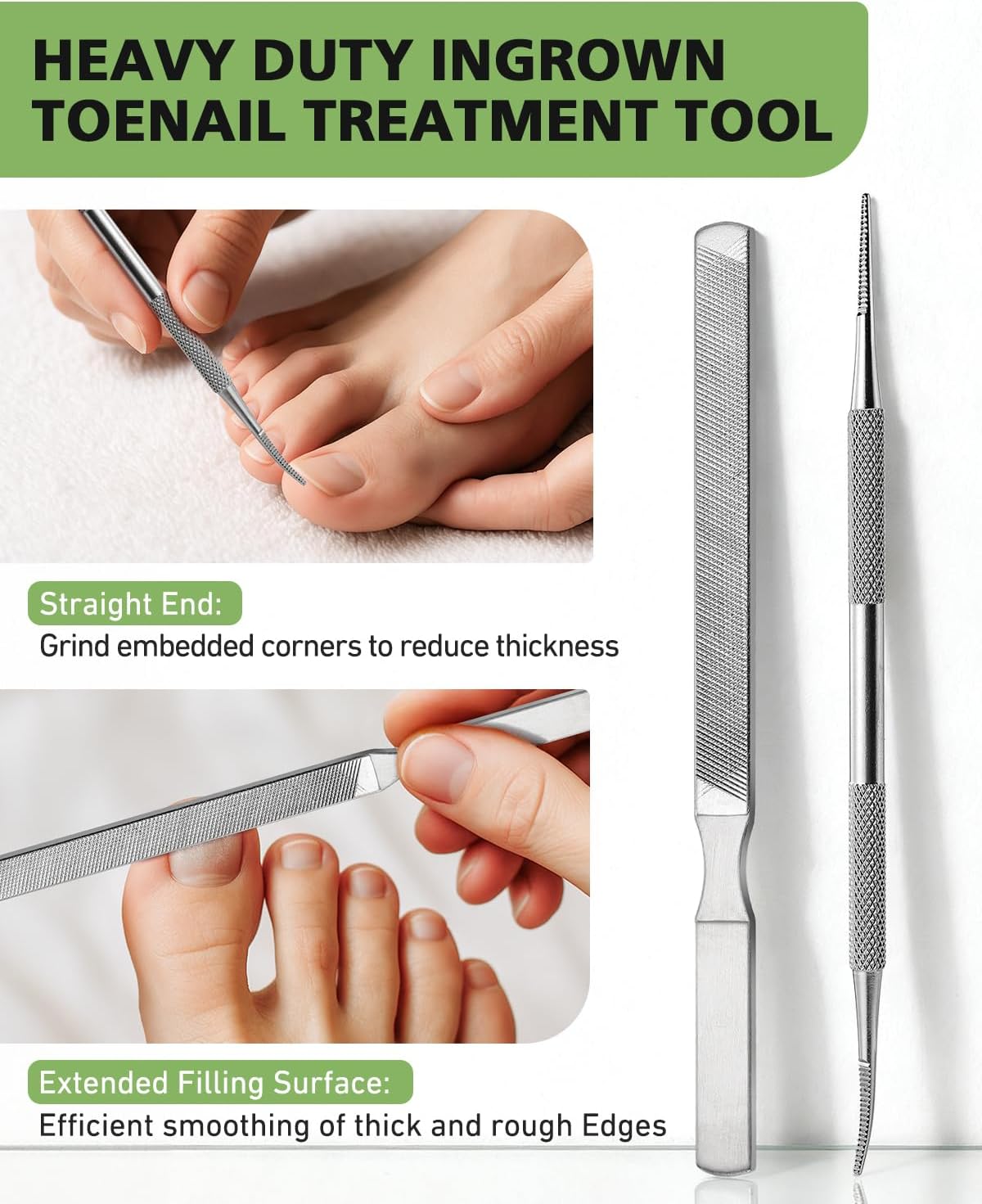 BALUCA 7-Piece Ingrown Toenail Removal Kit – Professional Stainless Steel Toenail Cleaner Tool & Ingrown Toenail File for Pain-Free at-Home Pedicure & Nail Correction