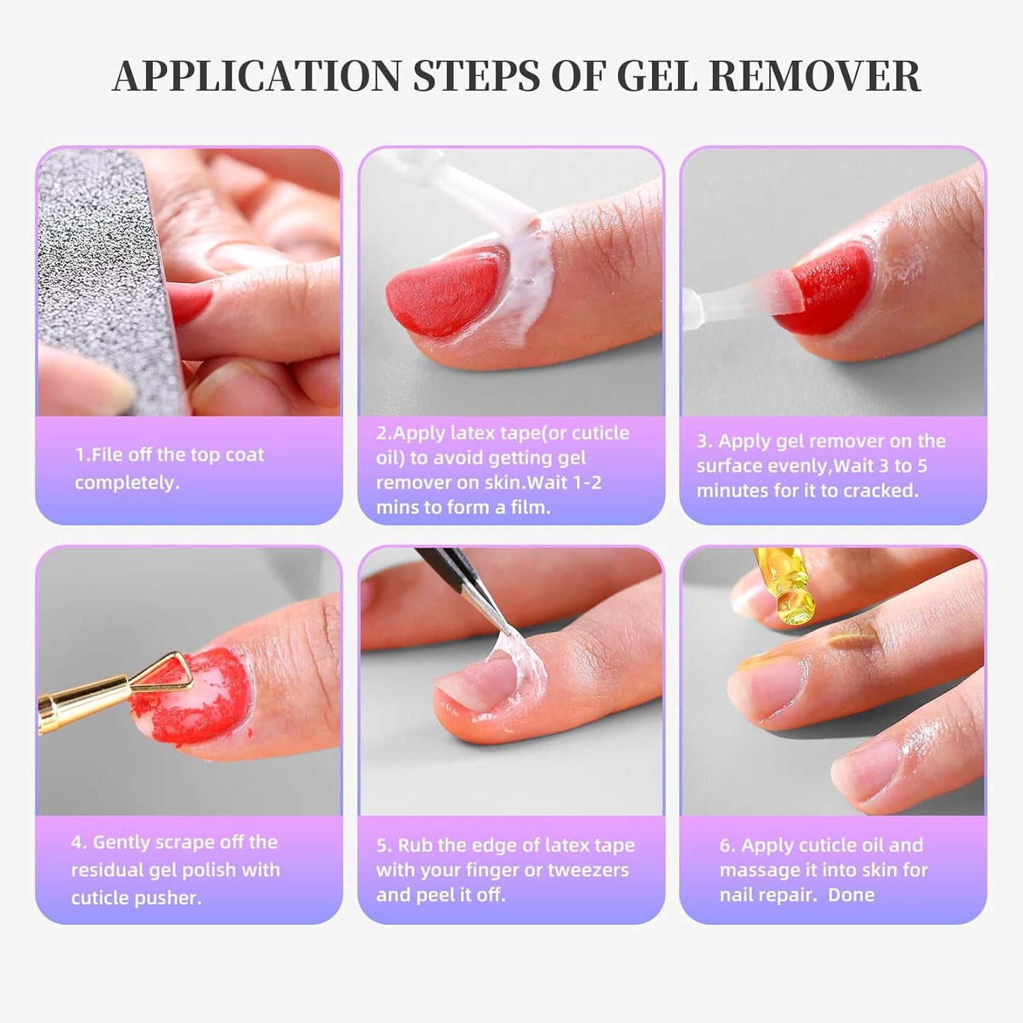 Gel Polish Remover - 30ML, Low Odor, No Soak - Gel Polish Remover for Nails, Easily Remove Gel Nail Polish in 2–5 Minutes, Acetone Free, Nail-Friendly, for Home DIY & Professional Salon, with File