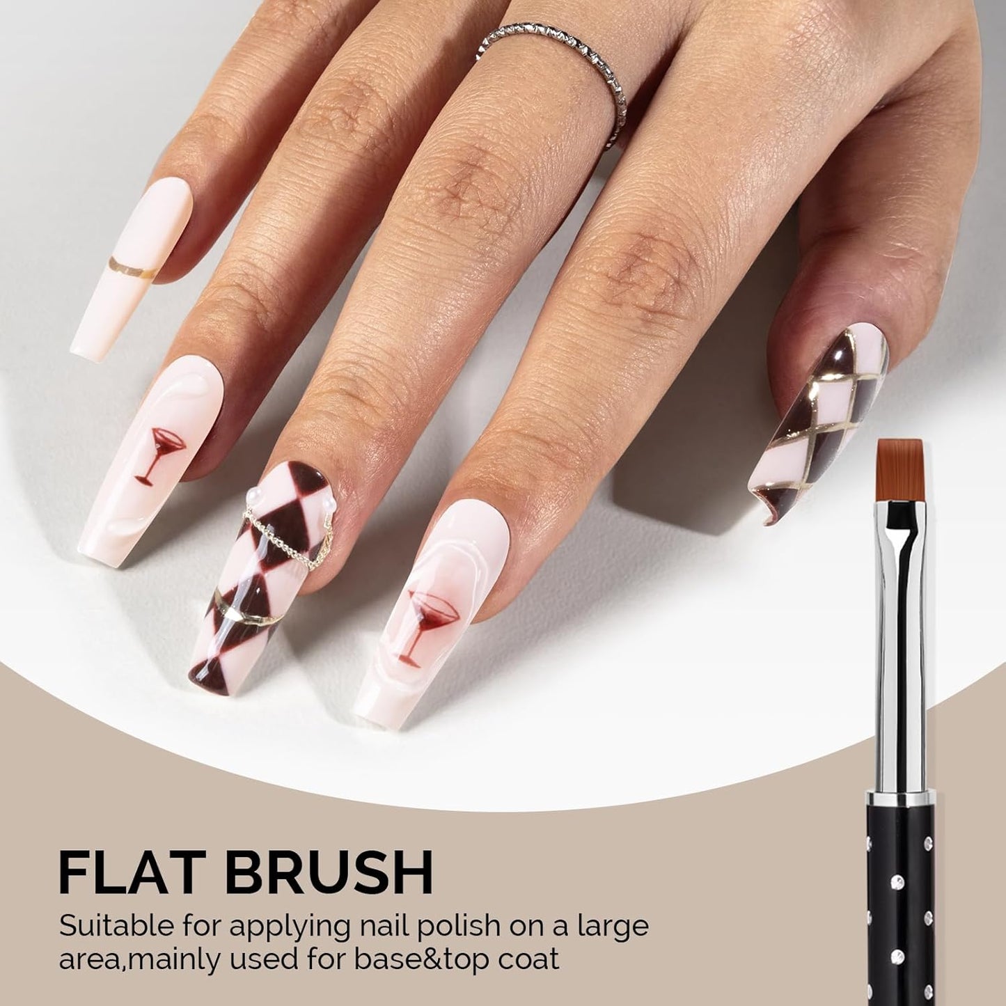 MelodySusie 6pcs Nail Art Brushes Set, Professional Pen Nail Gel Brush, Nail Extension and Builder Brush, Liner Brush 3 Sizes, Fashion Design for Home DIY Salon Use, Black