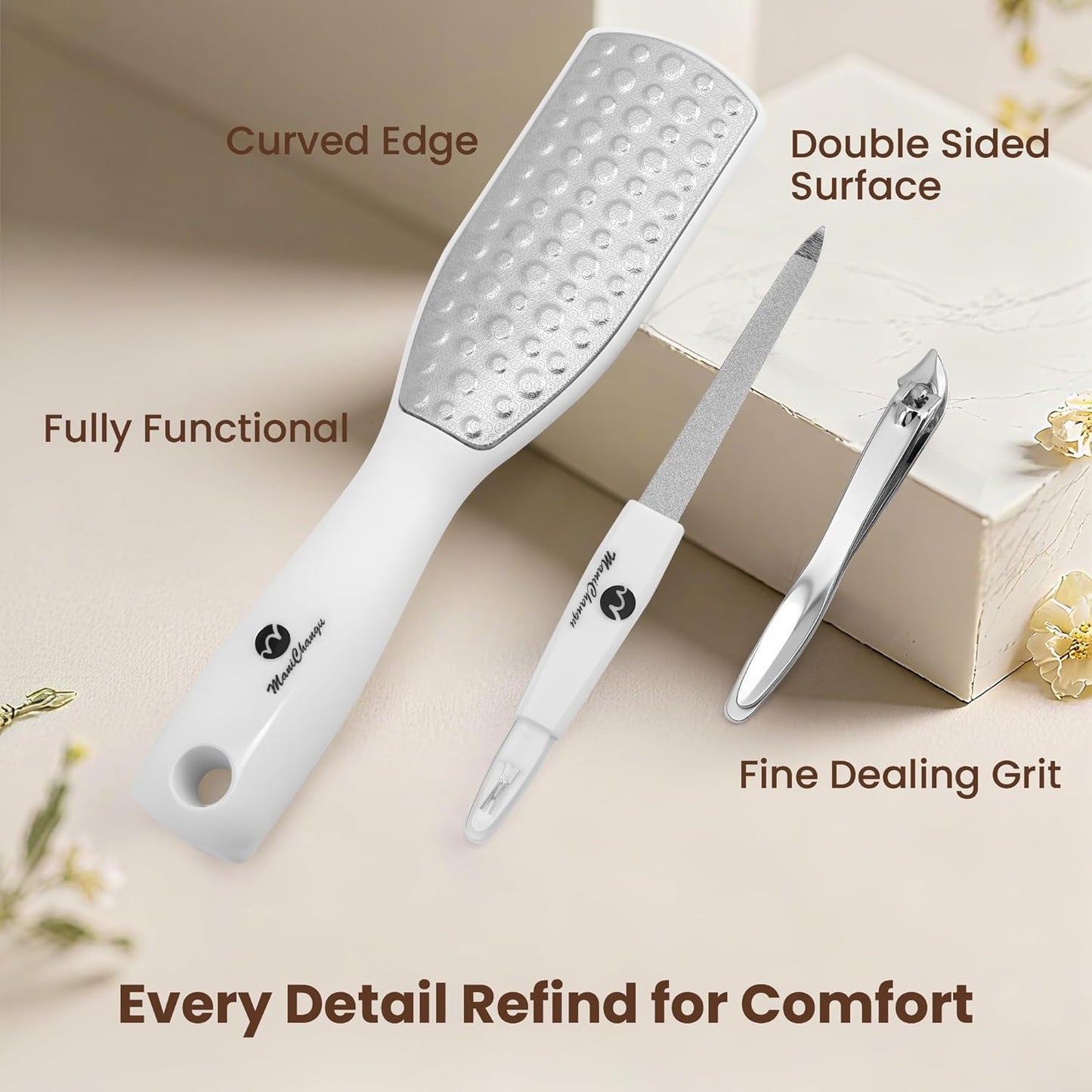 Foot File Foot Callus Remover, Foot Callus Remover, Durable Foot Scrubber, Pedicure Tools for Feet, Callus Remover for Feet, Foot File Callus Remover with Double Head Nail Files Home Manicure Tools