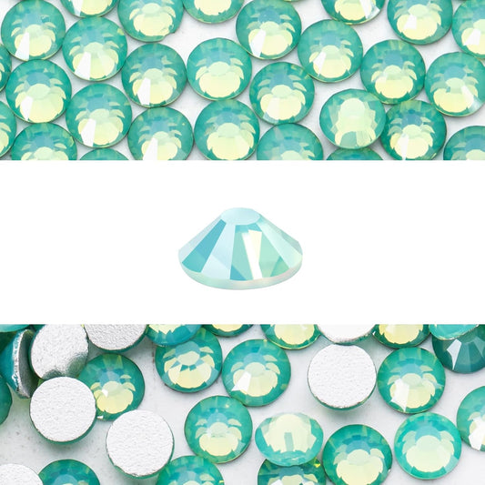 Novani 3000 Pieces Flatback Rhinestones Glass Round Gems Green Opal Crystals for Nail Art DIY Crafts Clothes Shoes,SS12,3.0-3.2mm