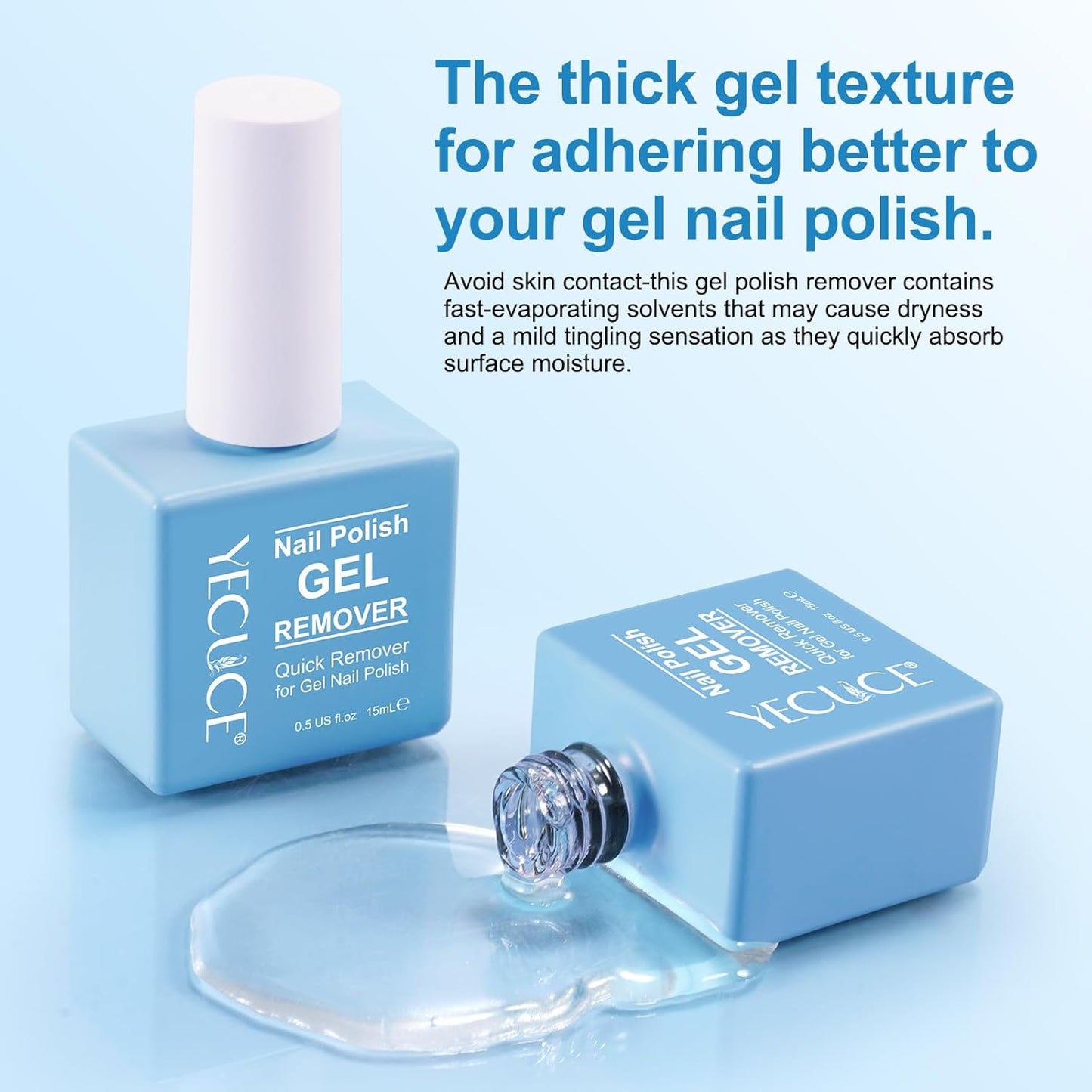 Gel Nail Polish Remover, Remove Gel Nail Polish Within 3-5 Minutes - Quick & Easy Polish Remover - No Need For Foil, Soaking Or Wrapping with 1 PCS Cuticle Pusher + 1 PCS Nail Polish Scraper