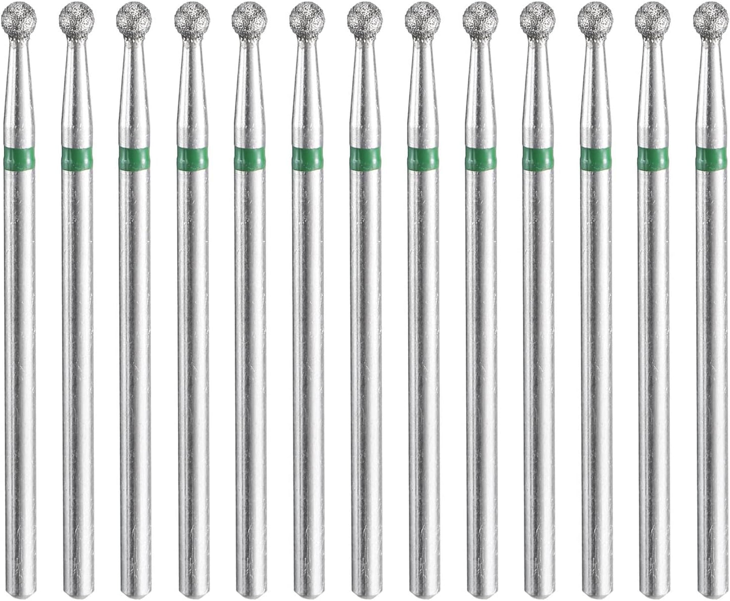 HARFINGTON 13pcs 100-120 Grits Diamond Grinding Bit 2.7mm Ball Head 2.35mm Shank 2.2.7mm Length Stone Sanding Drill Bits Rotary Tool for Ceramic Glass Nails Grinding Polishing