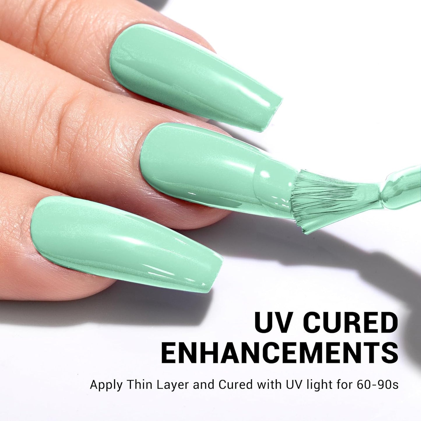 MelodySusie Thick Light Green Gel Nail Polish,0.5fl oz Soak Off UV LED Mint Green Gel Polish Gift for Women Nail Art Manicure Salon DIY Nail Design Decoration at Home-1666