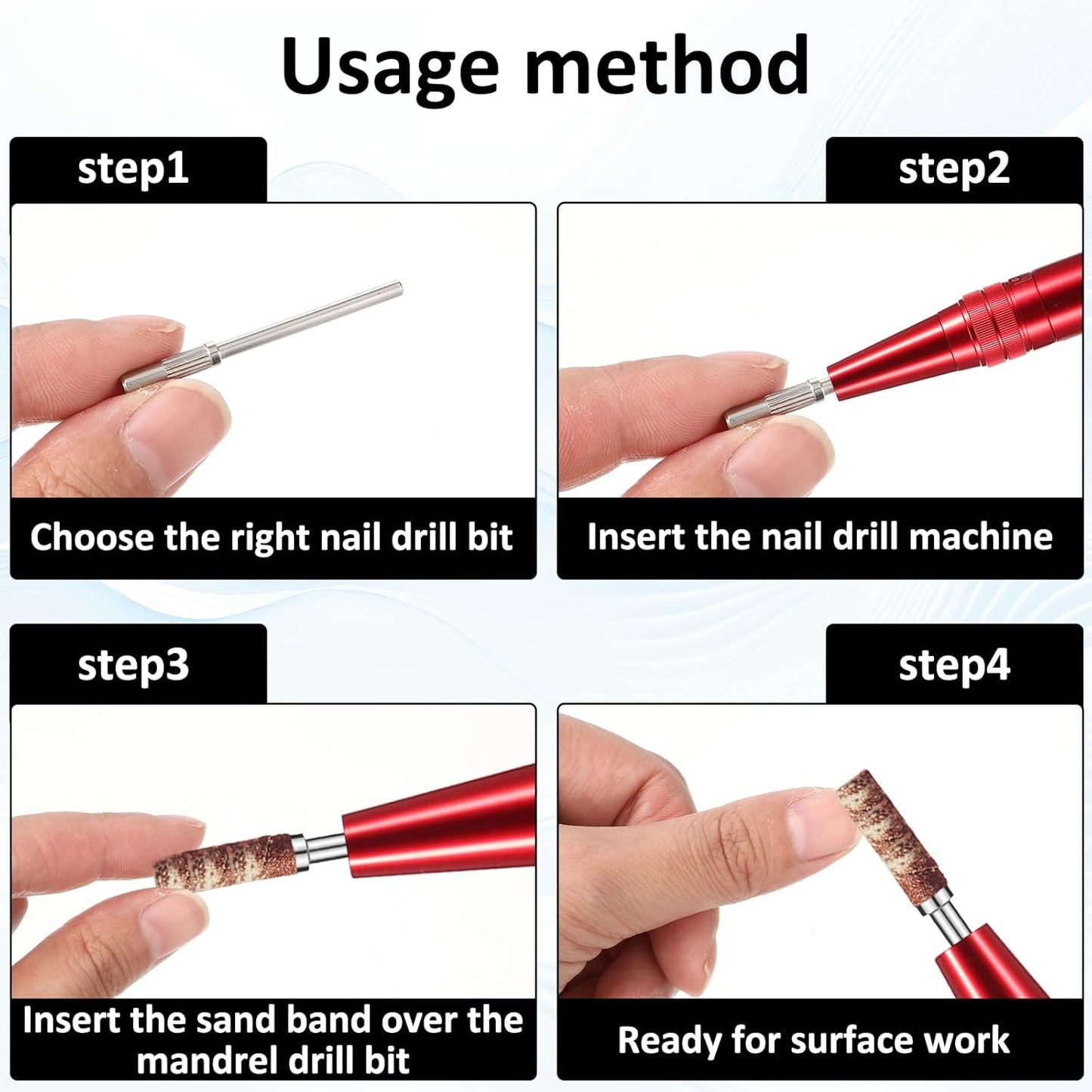 6 Pcs Mandrel Bits for Small Sanding Bands, 3.1 MM Mini Shank Nail Drills Bits for Electric Drill File Machine Mini Mandrel Nail Drill Bit, Manicure Accessory Acrylic Nails Manicure Pedicure