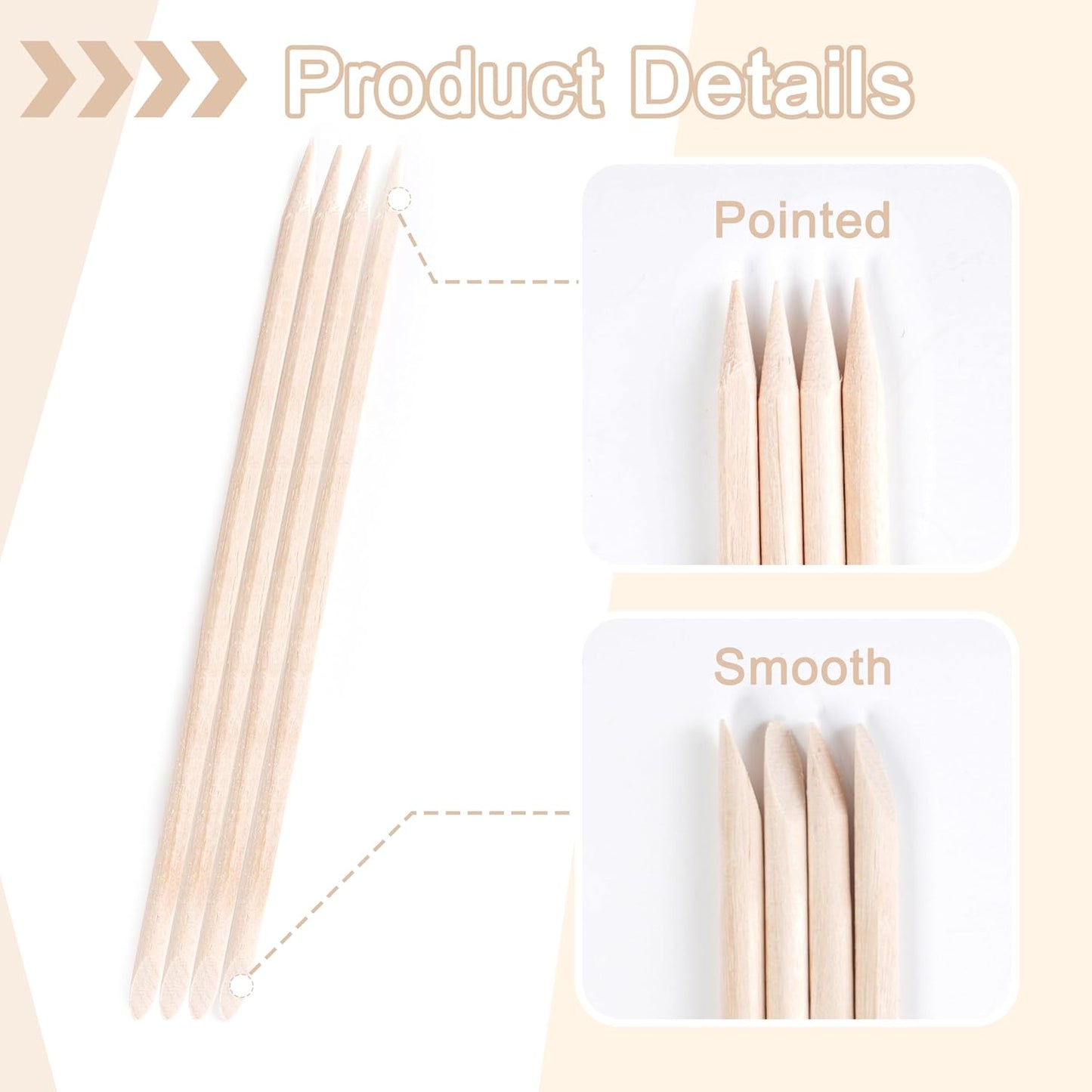 400 Pcs Orange Sticks for Nails, 4.5 Inch Wax Sticks for Waxing, Skin-Safe Cuticle Sticks for Nails Wood, Manicure Pedicure Tool for Manicure & Pedicure