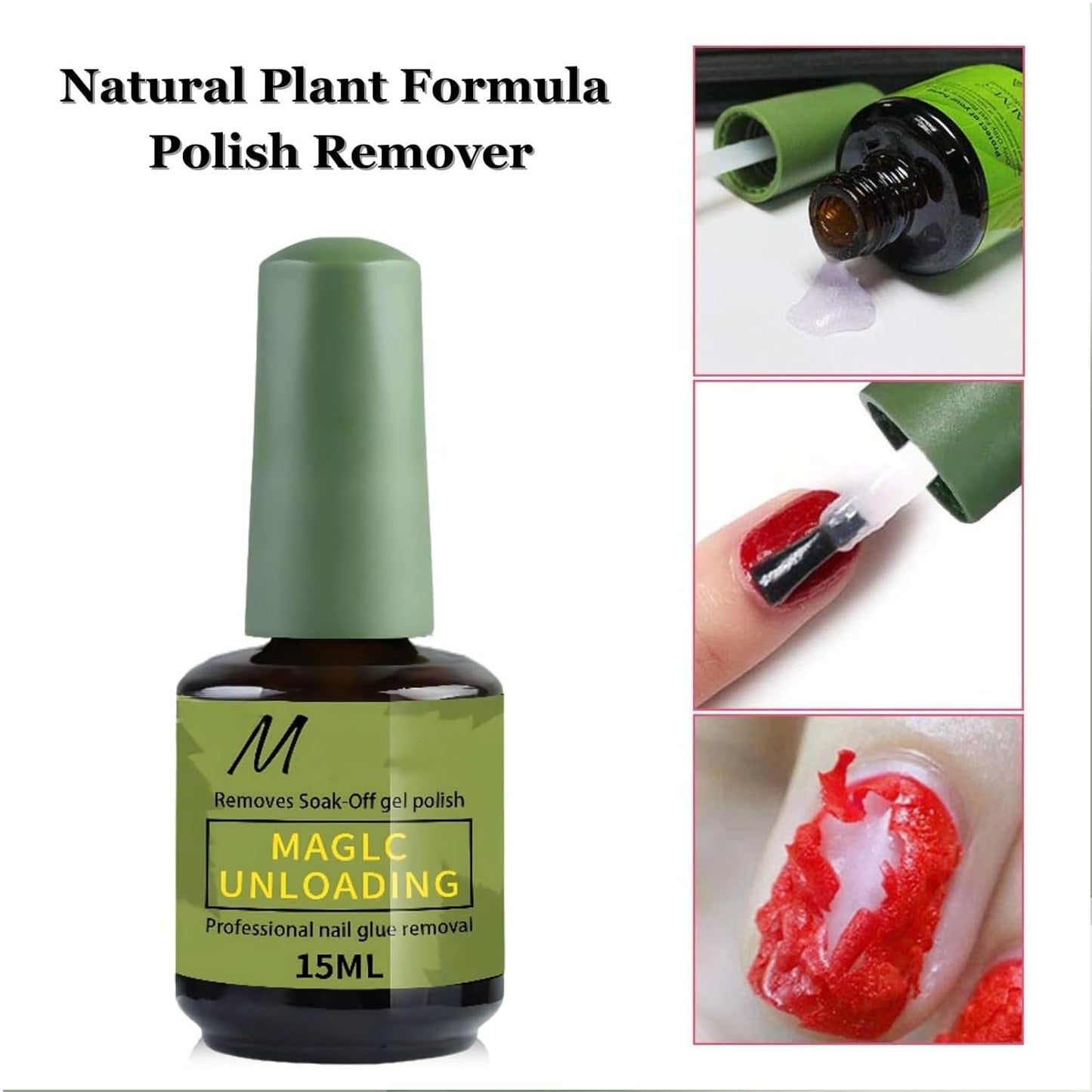 2PCS Gel Polish Remover for Nails - Nail gel remover - Quickly & Easily Gel Nail Polish Remover Within 3-5 Minutes - No Soaking or Wrapping Gel Remover - Don't Hurt Nails 0.25fl Oz (2)