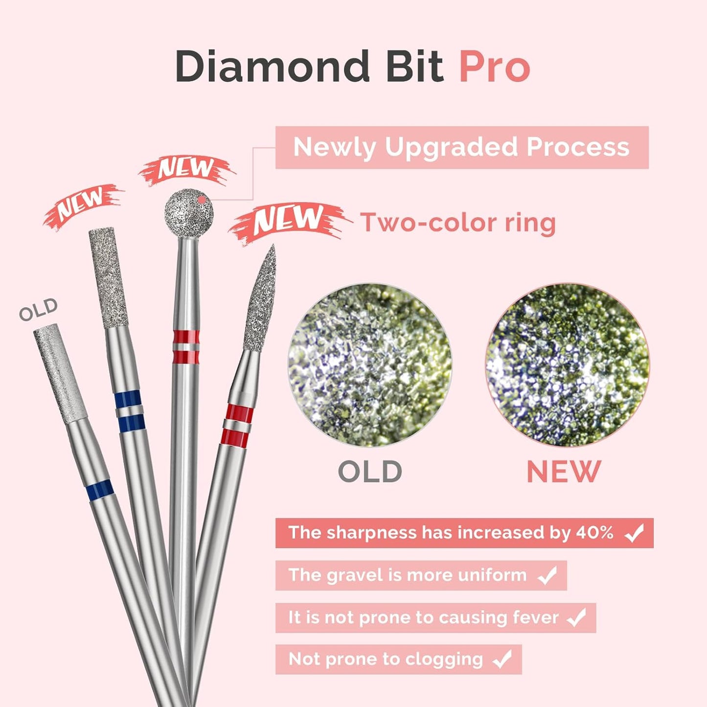 MelodySusie Ball Shape Cuticle Clean Nail Drill Bit 3/32'', Professional Safety Carbide Diamond Nail Bit Nail Cleaner for Cuticle Dead Skin Nail Prepare, Two Way Rotate, Manicure Nail Salon Supplies