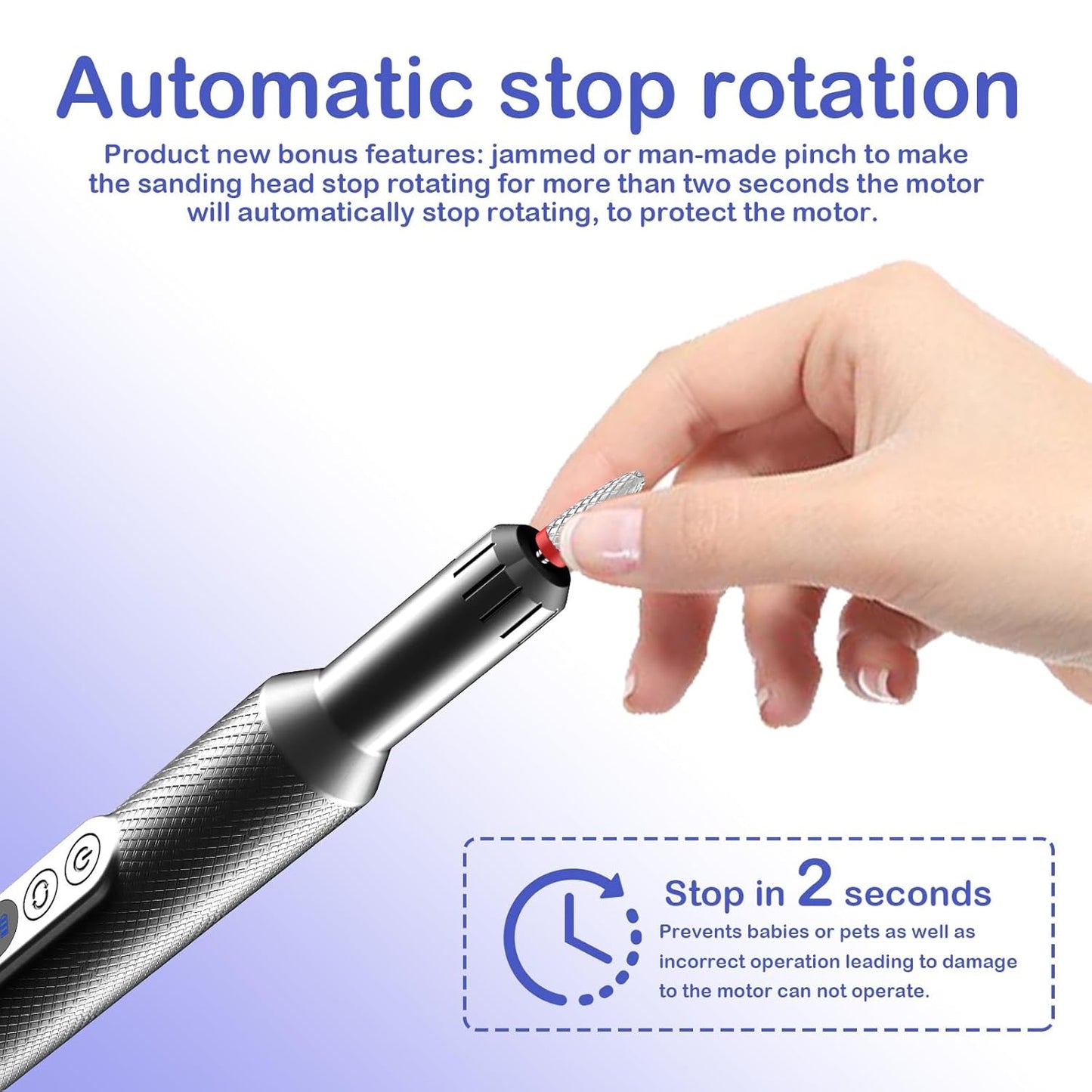 Portable Electric Nail Drills,Professional Nail Drill File Kit for Acrylic,Manicure and Pedicure Sets for Grinding,polishing and Trimming,Rechargeable Pedestal Nail Polisher. Black