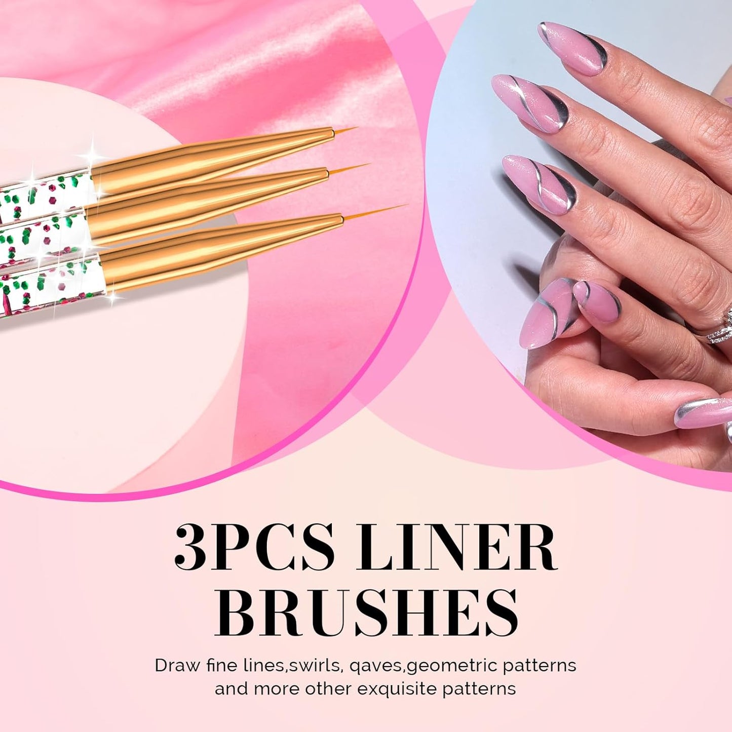 MelodySusie 31Pcs Nail Art Brushes Nail Art Tool Set,Nail Dotting Tools Striping Nail Art Brushes for Liner Brushes Nail Drawing Pen For Nail Design for Home and Salon Use