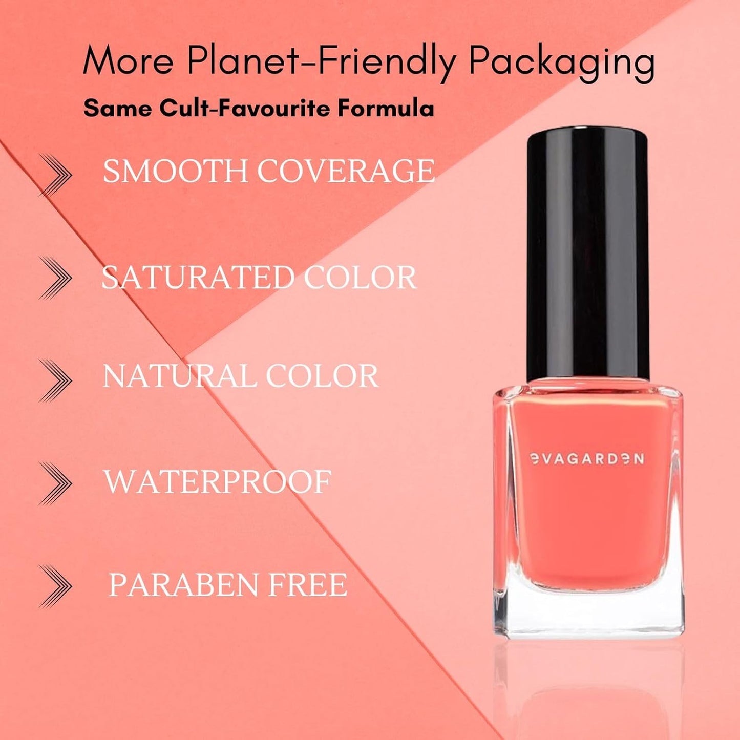 EVAGARDEN Sea Water Resistant Nail Polish - Saturated Color with Thin Film Coating - Attractive, Durable and Smooth Coverage - Clean Formula, No Harsh Substances - 705 Living Coral - 0.34 oz
