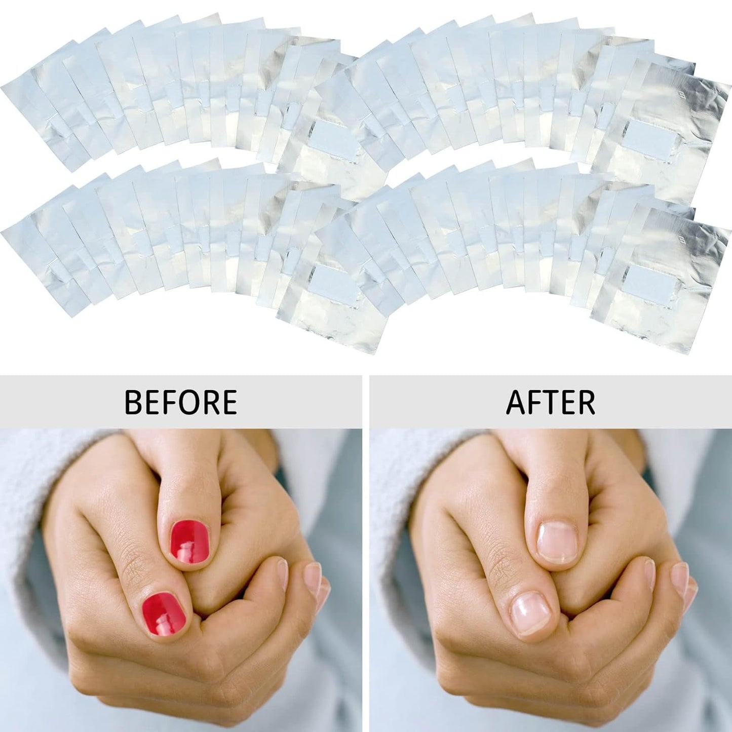 50 Pcs Gel Nail Polish Remover, Foil Wraps with Lint-free Cotton Pads for Soak off Gel Polish Removing (50 Pieces)