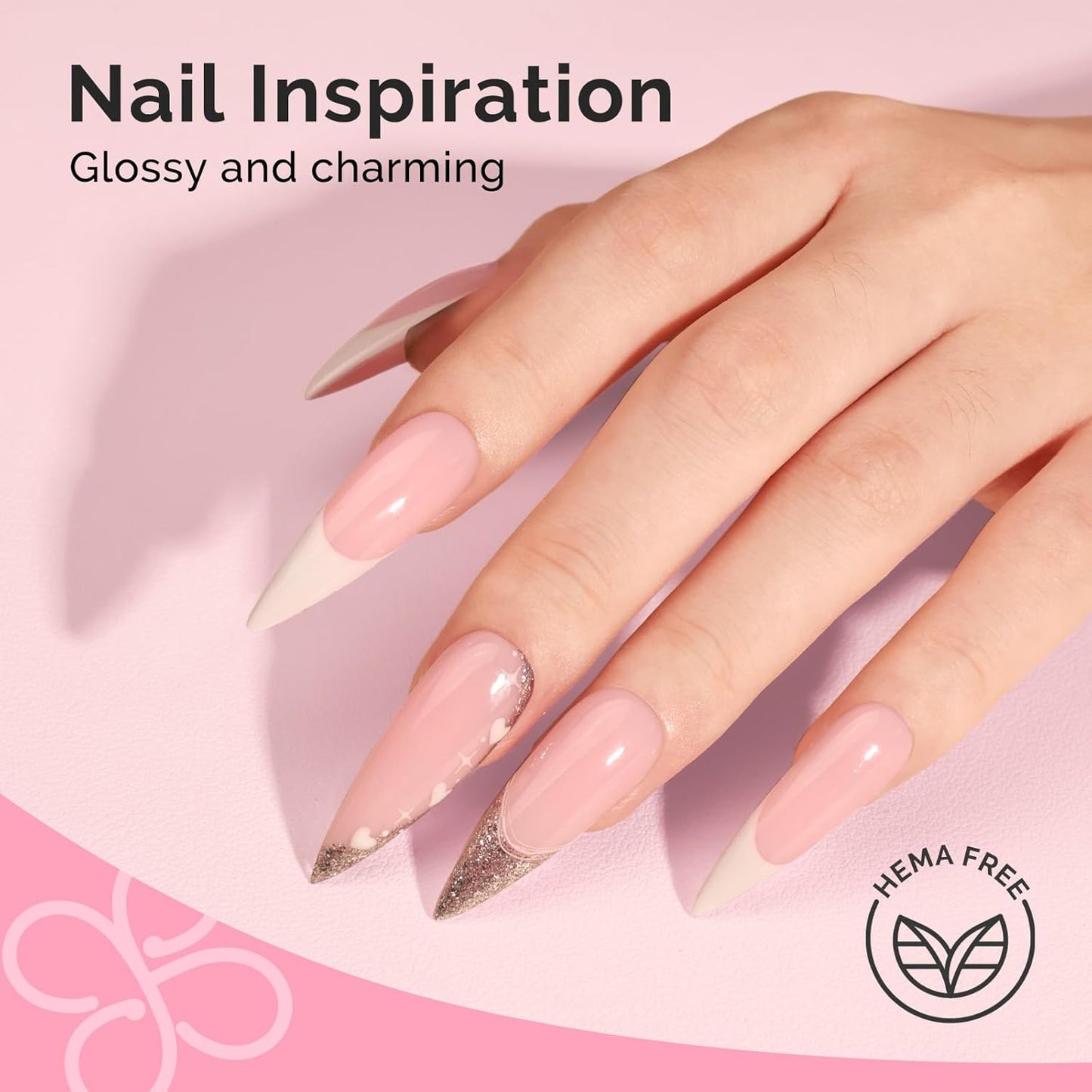 MelodySusie Hema Free Light Pink Builder Nail Gel for Nails Thickening, 0.5 Fl Oz, Soak Off UV Extension Gel, Nail Art Design Salon DIY Manicure at Home for Women H1608