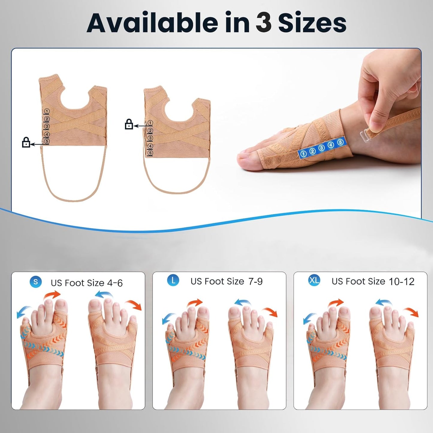 Bunion Corrector for Women and Men,Union Relief Protector Guards for the Thumb and Little Toe,Toe Corrector for Left and Right Foots, 1 Pair (XL)