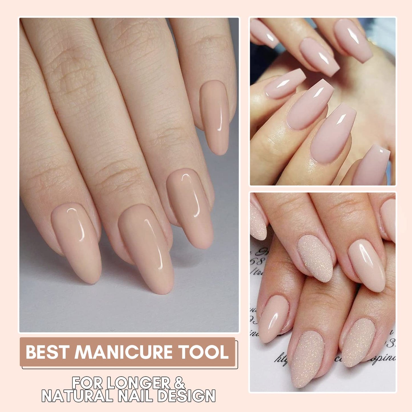 Makartt Poly Nail Gel, 50ML Nude Nature Color, Strong Builder for Extension Overlay Strengthener 3D Diy, Multifunctional, Long-lasting for Nails French Manicures Home Salon-Puce