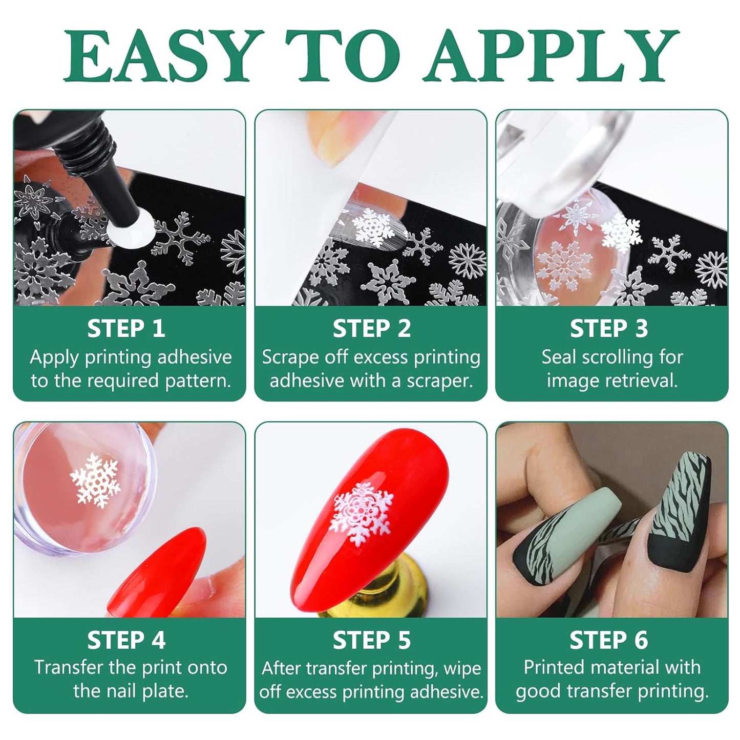 AddFavor Nail Stamping Plate Kit with Nail Stamp and Scraper, 5pcs Star Butterfly Geometric Nail Stamper Kit for Home Salon Manicure Polish Print Stencils Design Tools