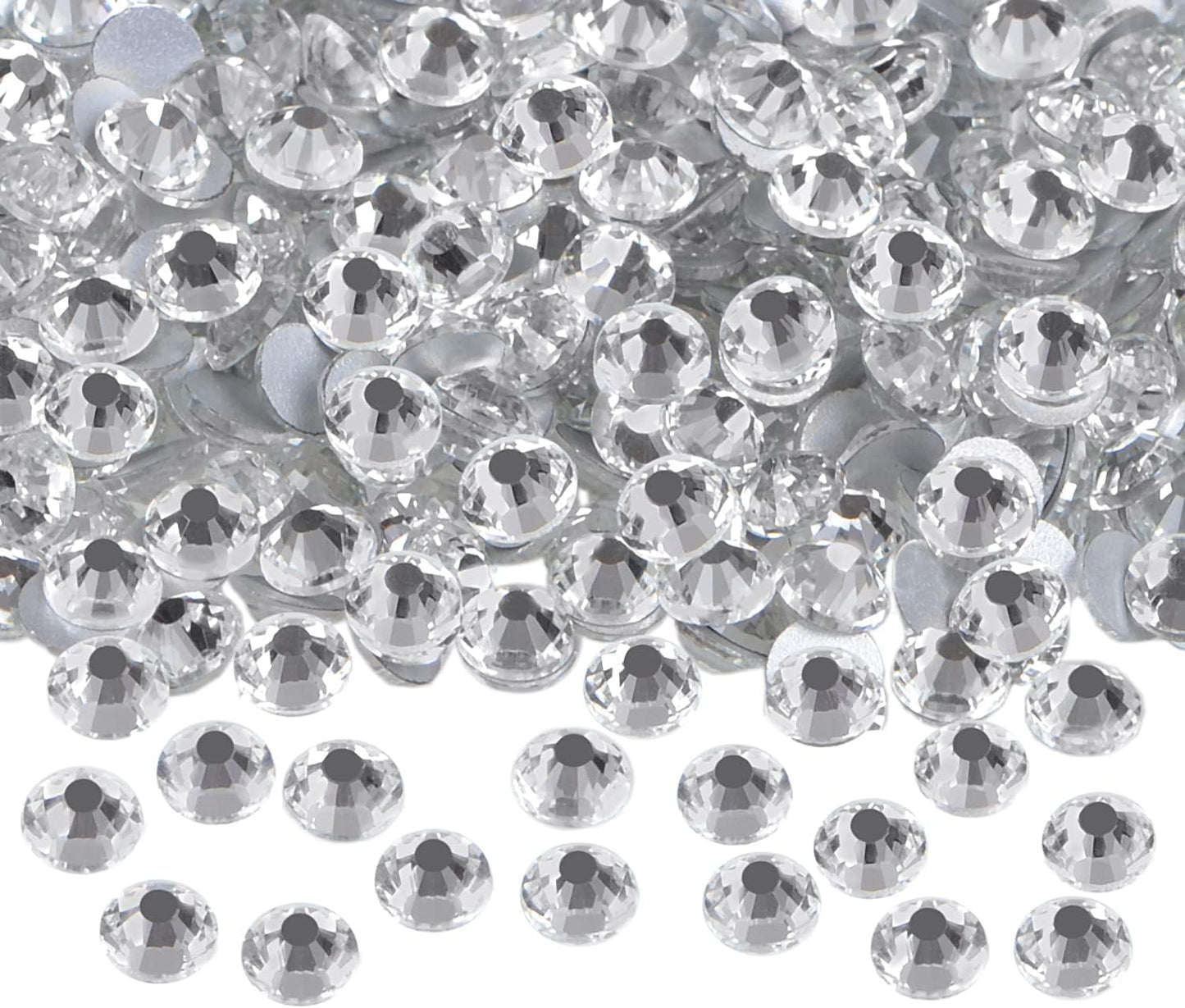 144PCS Art Nail Rhinestones Non Hotfix Glue Fix Round Crystals Glass Flatback for DIY Jewelry Making with one Picking Pen (ss40 144pcs, Clear Crystal)