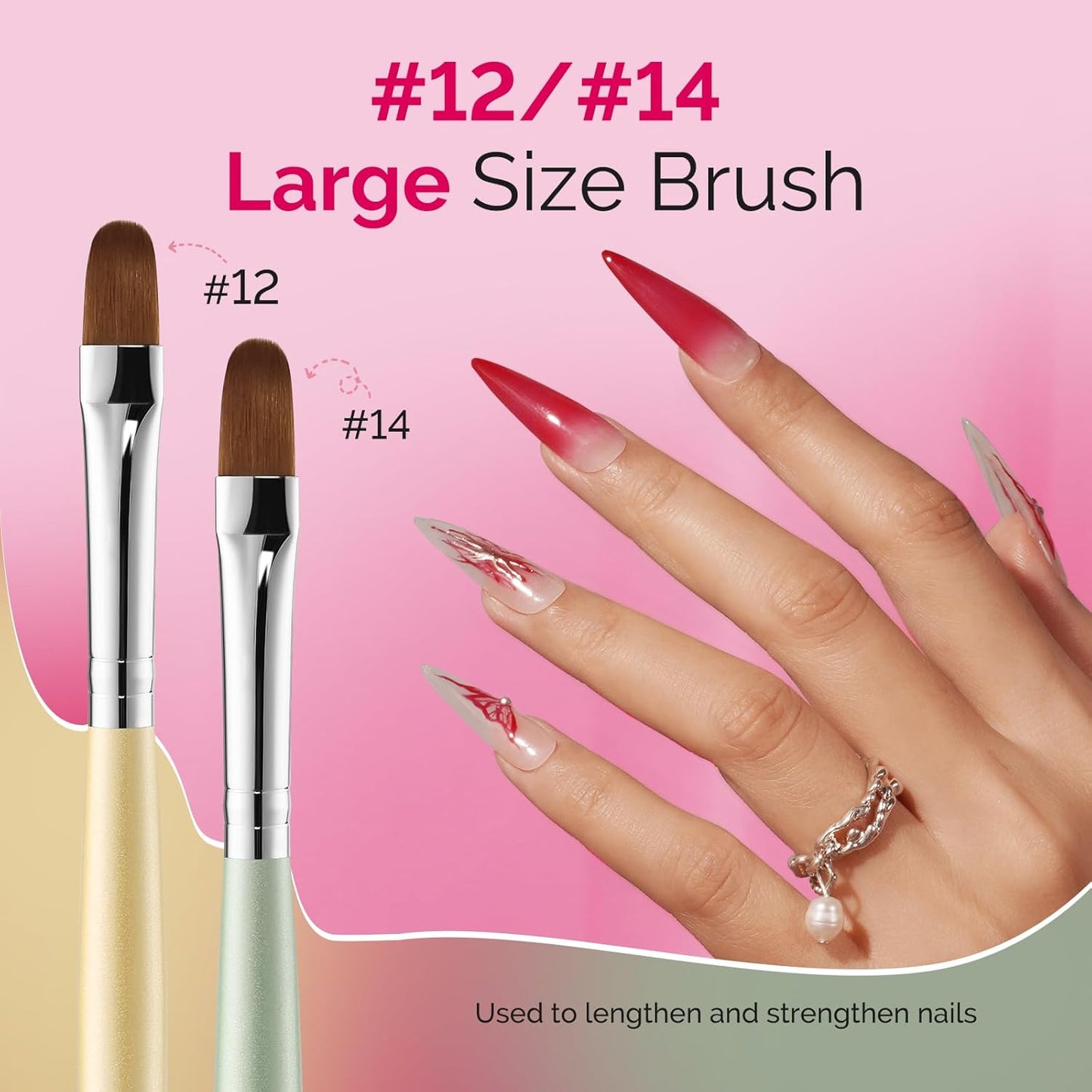 MelodySusie 7Pcs Gel Nail Brush Nail Art Brushes Nail Art Tips Nail Brushes for Nail Art Nail Painting Brush Pen Set for Home and Salon Use
