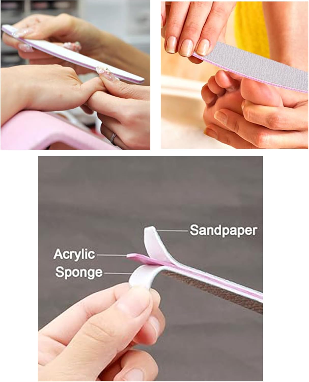 20 Sets Disposable Manicure Kit, Portable Basics 5 Pieces Nail Kit, Mini Buffer Block Nail File, Handle Grip Brush, Wood Stick Press On Nail Tool Kit for Acrylic and Natural Nails