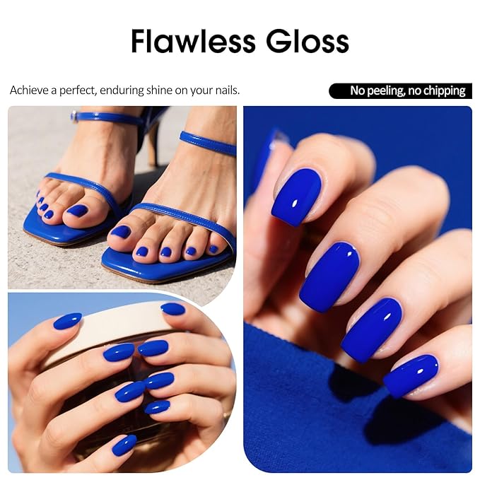 CANNI Blue Gel Nail Polish, 1Pcs Royal Navy Blue Gel Polish Dark Cobalt Deep Color Soak Off U V French Nail Manicure Salon DIY
