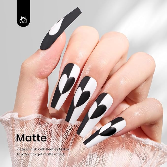 Beetles White Gel Nail Polish - 2Pcs 15ML White Color Gel Polish Soak Off UV Light Cure for French Nail Manicure Salon DIY Gift for Women
