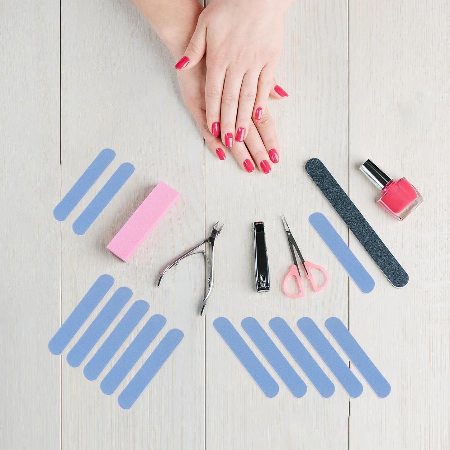 Mini Nail Files Bulk (100 Pcs), Double Sided Emery Board Nail File for Nature Nails, Manicure Tool Set Disposable Colorful Nail File for Home Salon Use Travel Size Men Women Kids Wood Board