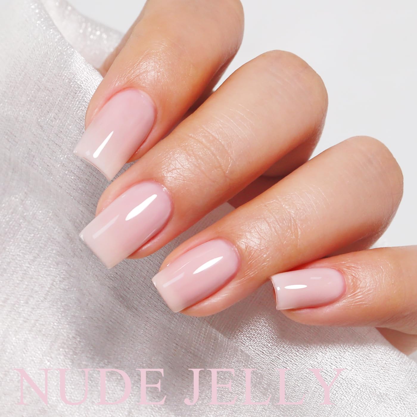 Imtiti Jelly Gel Nail Polish - Nude Sheer Spring Summer Translucent Gel Polish Nail Art Manicure Salon DIY Design Kit 10ML