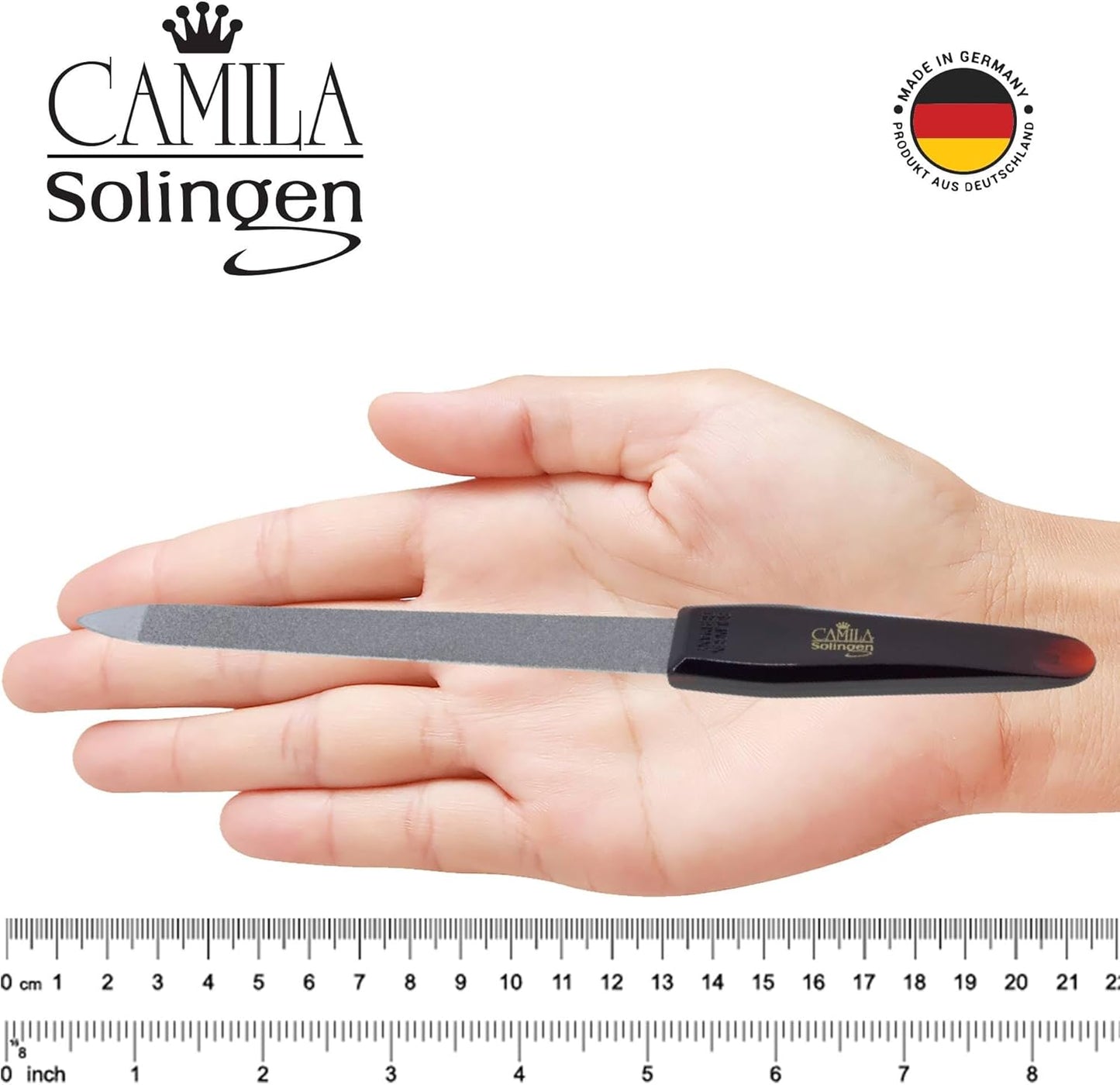 CS13 Large Heavy Duty Toe Nail Clipper for Thick Nails, Manicure and Pedicure & CS19 Large Professional Sapphire Metal Nail File for Fingernail and Toenail, Made in Solingen, Germany