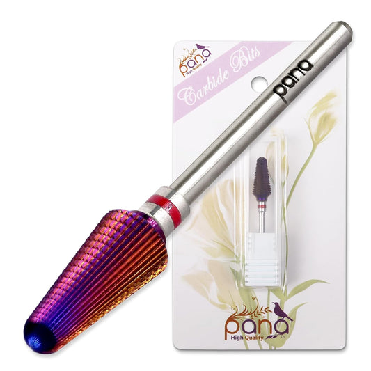 PANA 3/32" Purple Tornado Carbide Nail Drill Bit for Acrylics, Nail Extension, Gel Polish Removal Nail Salon Manicure Pedicure Electric File Tools (Fine - F)