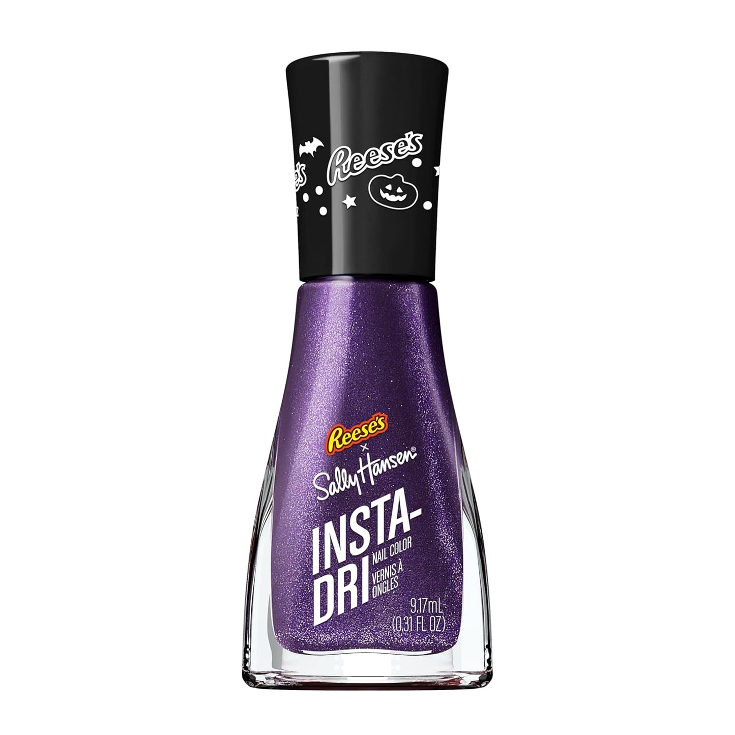 Sally Hansen Insta-Dri Reese's Nail Polish | Quick Dry, Long Lasting, Streak-Free Shine | Opaque, Shimmery | 735 Feeling Hungry. | Deep Dark Purple Nail Color
