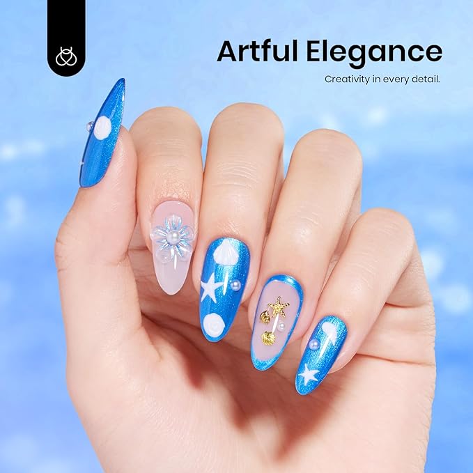 beetles Gel Polish Navy Blue Gel Nail Polish 0.51OZ Dark Blue Nail Art Manicure Salon DIY at Home UV LED Needed Gifts for Women Mystic Sea