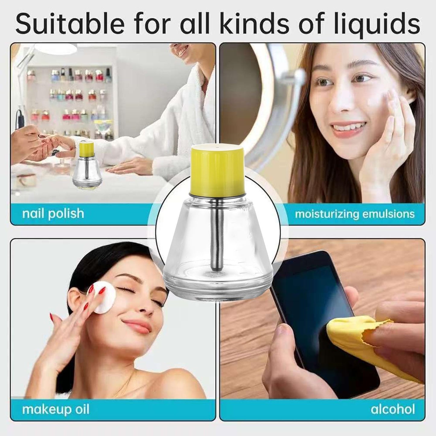 5 Oz/ 150ml Glass Push Down Pump Dispenser Bottle With Cap Push Down Glass Empty Pump Dispenser for Alcohol Makeup Clear Refillable Bottle Hand Pumping Press Container