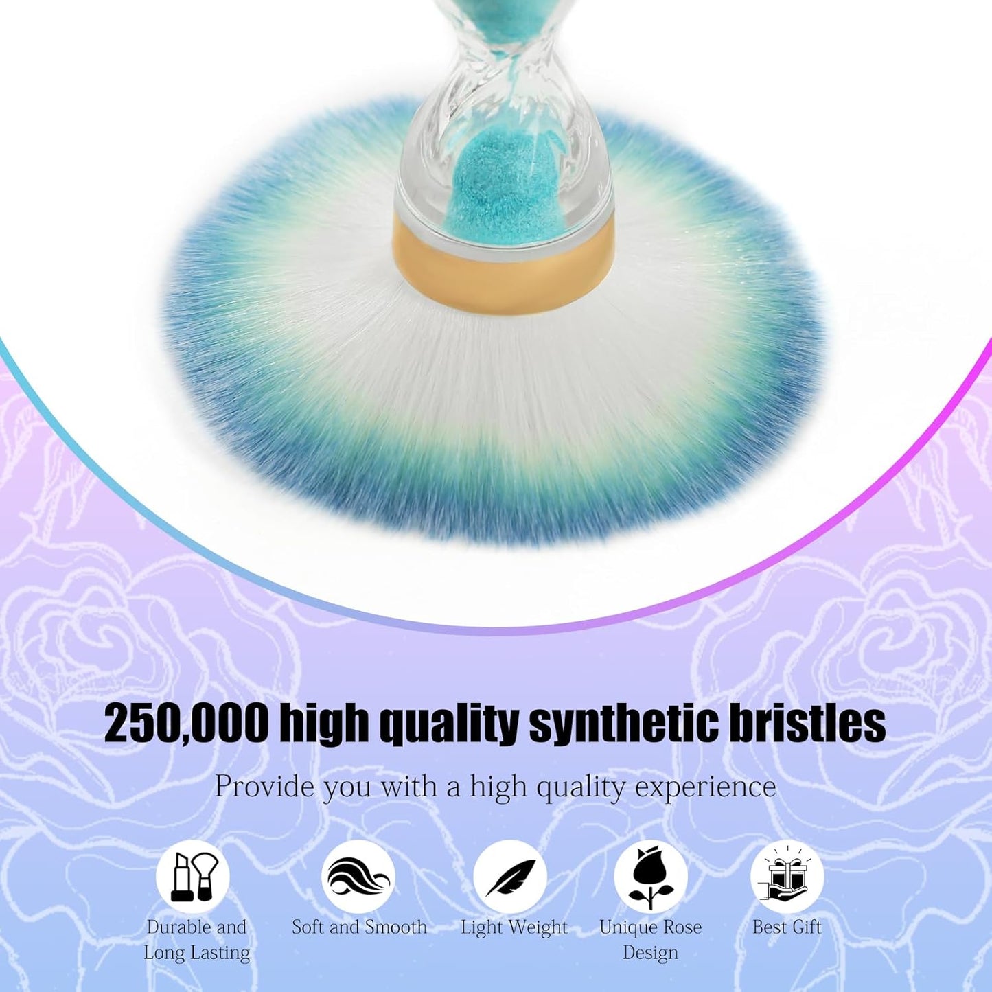 Nail Dust Brush for Acrylic Nails,Soft Brush Nail Art Dust Powder Remover Brushes,Manicure Brush Clean Up Tools for Home Use or Salon Nail Art Brush(Hourglass Blue)