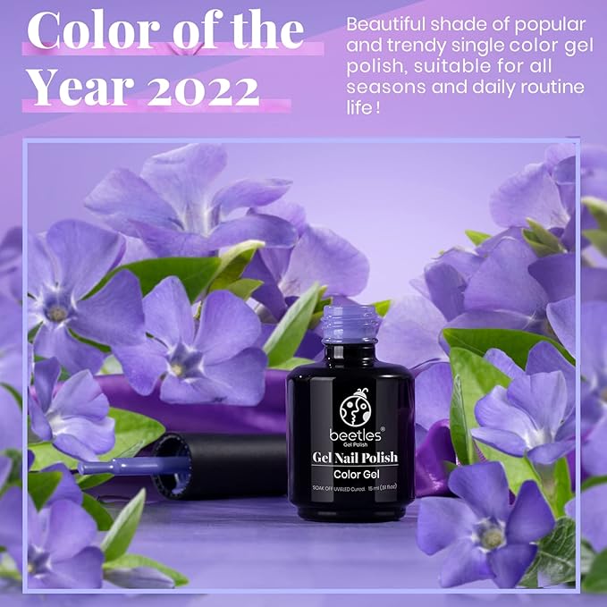 Beetles Winter Gel Polish Purple Gel Nail Polish Periwinkle Color 15ml Soak Off Uv Lamp Nail Art Manicure Salon Design DIY Home Gift for Women Girls