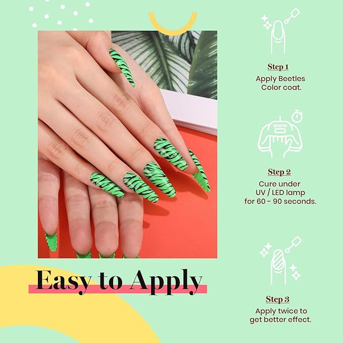 Beetles Neon Green Gel Nail Polish Halloween Gel Nail Polish 15ml Soak Off Uv LED Nail Lamp DIY Home Gift for Women Lime Green