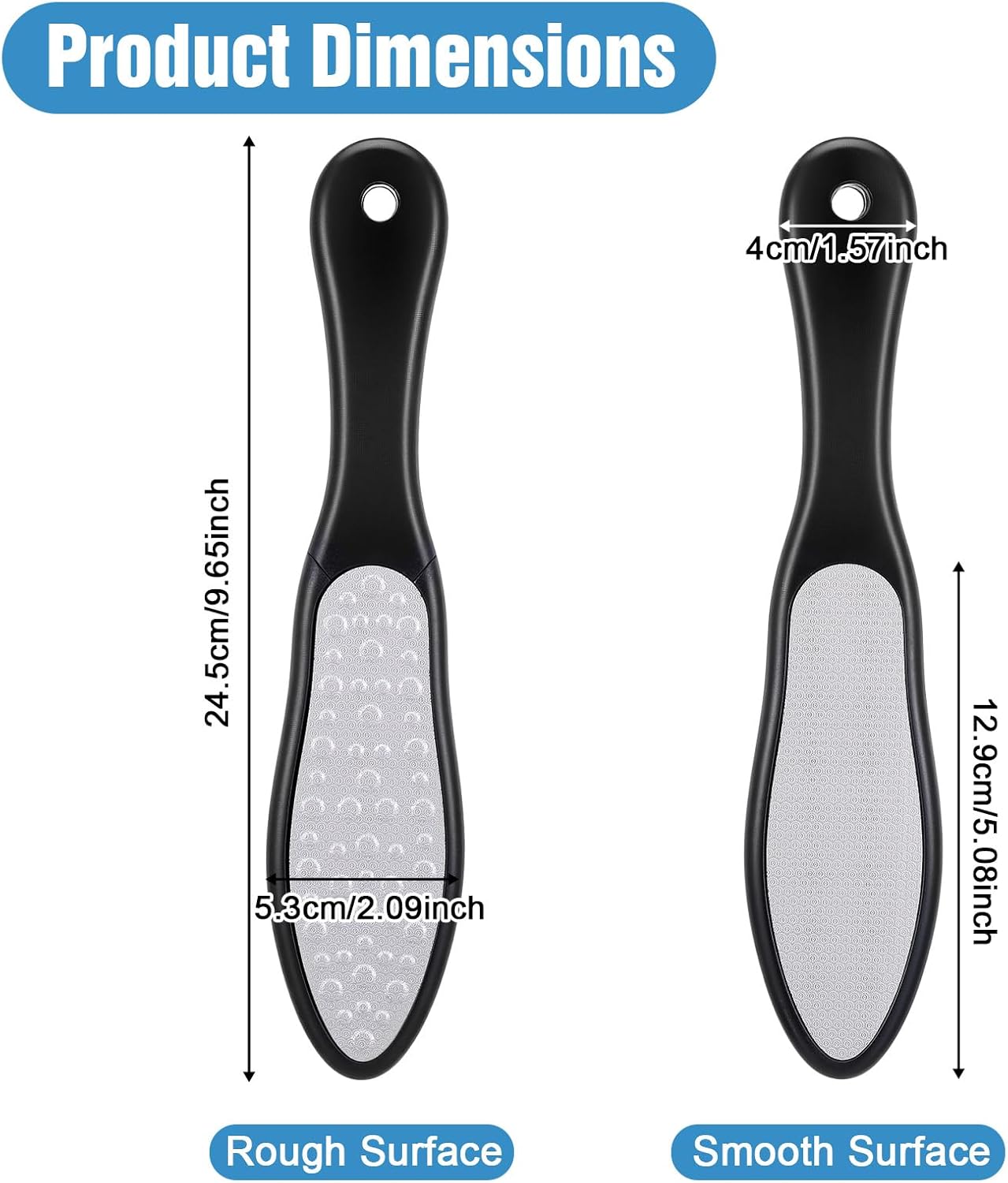 2 Pcs Nano Glass Foot File, Double-Sided Foot Callus Remover,Pedicure Tools for Feet,Wet and Dry Feet Dead Skin Remover, Professional Hard Skin Remover with Non-Slip Ergonomic Handle