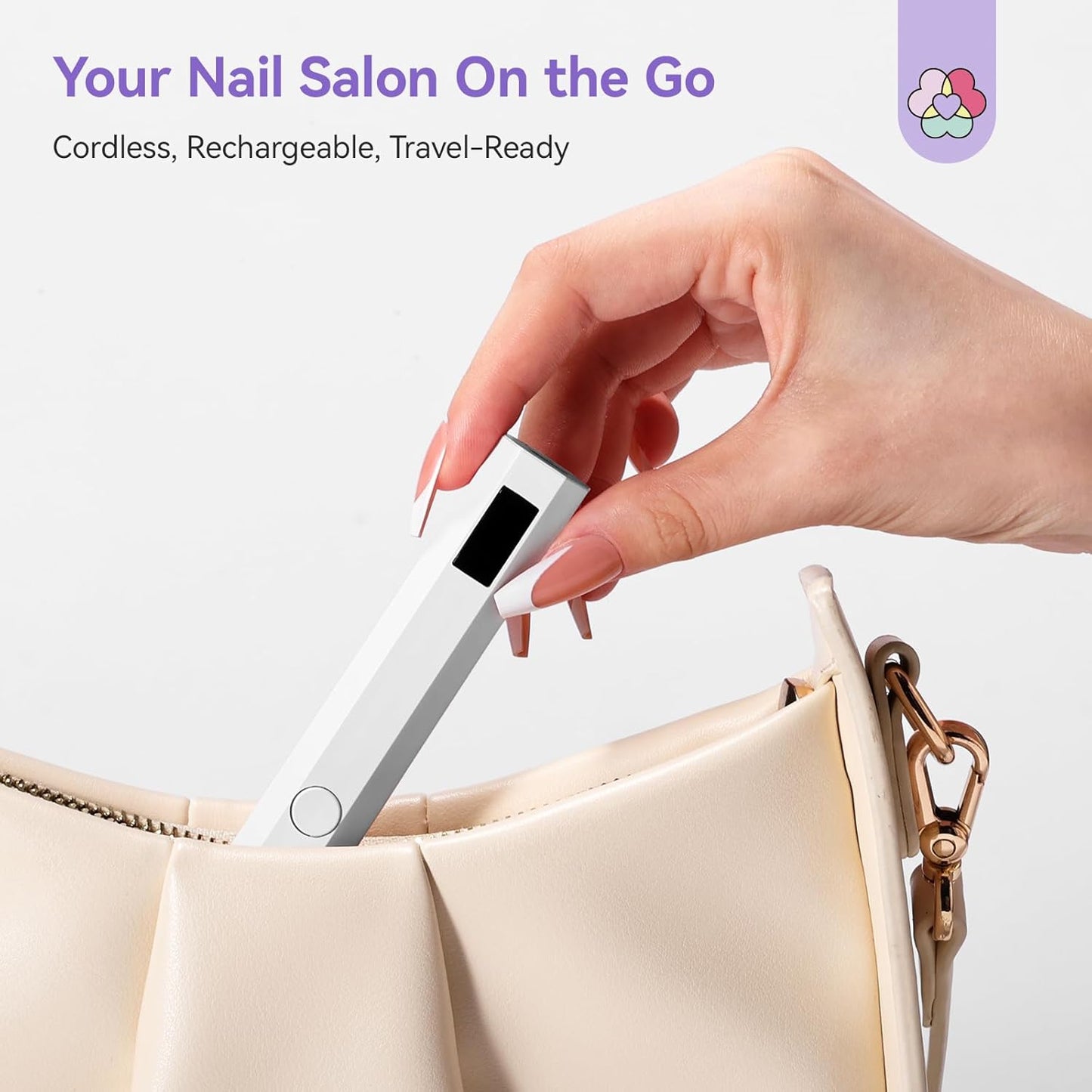SAVILAND Essentials UV Nail Lamp: Handheld Fast Curing Mini Nail Light with 2 Timers LCD Display Rechargeable Portable UV Light for Gel Nails Art Design Rhinestone Glue Home DIY Manicure Travel